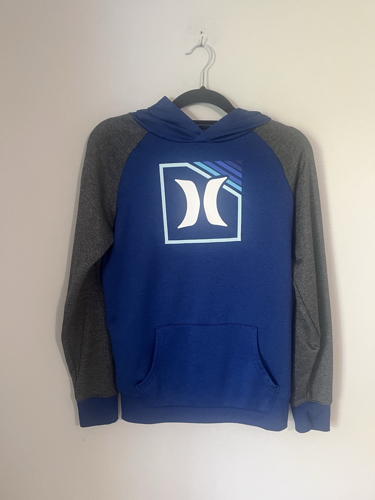 Hurley Boys Hoodie Xl 18/20 Blue Pre Owned Excellent Pullover