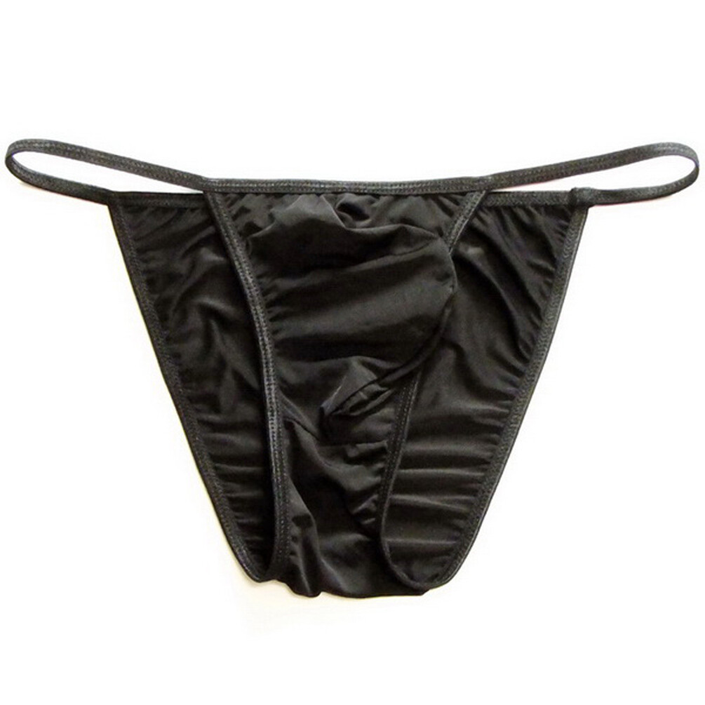 Mens Silky Soft Tanga String Bikini Bulge Contoured Pouch Briefs Panties Colors