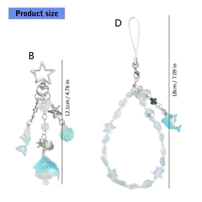 Artistic Marine Themed Natural Stone Keychain For Practical Daily Accessories
