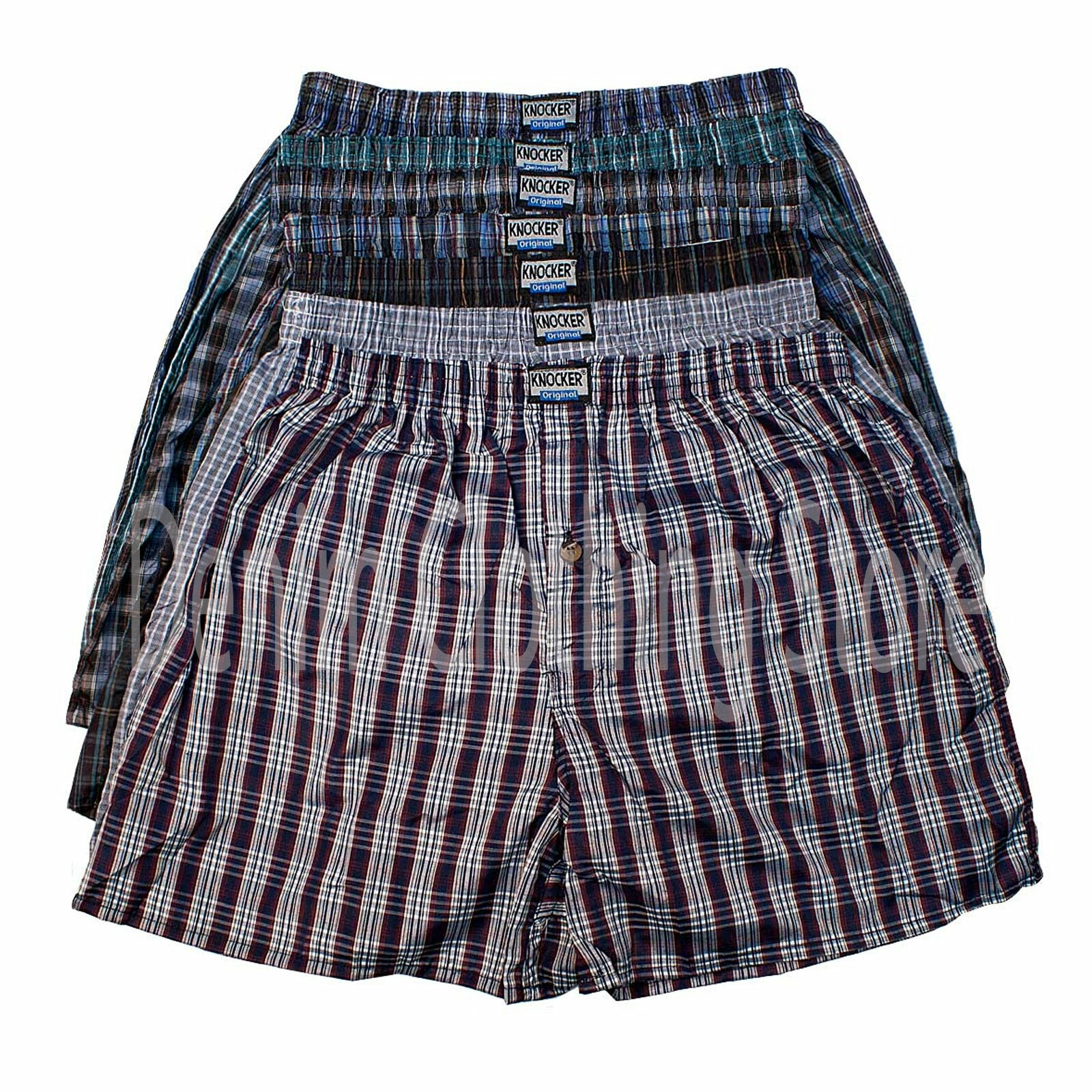 Men’s Knocker Boxer Trunk Plaid Shorts Underwear Cotton Briefs 3 6 12 Lot S-3XL