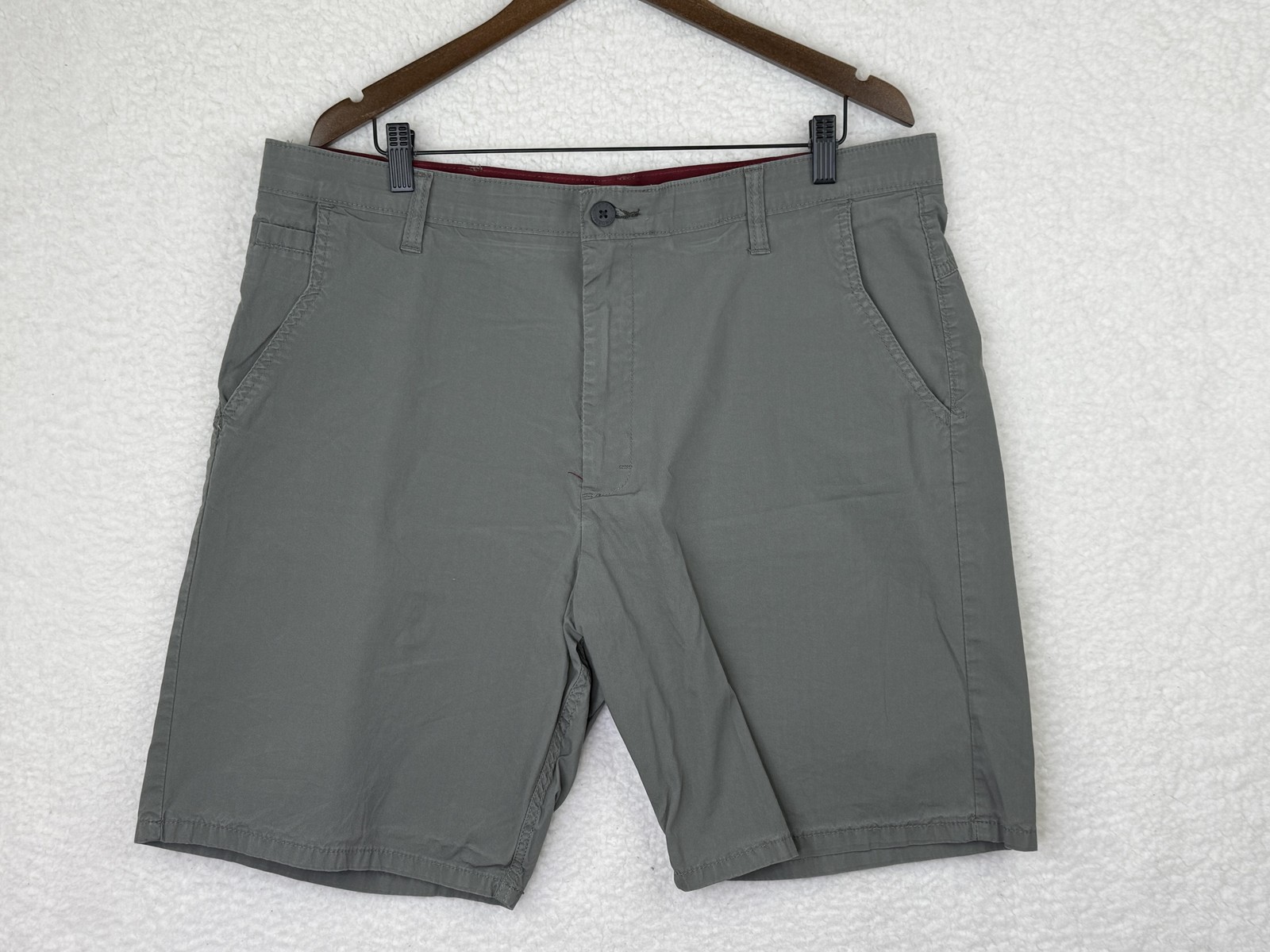 Wrangler Shorts Mens 40 Gray Chino Cotton Nylon Spandex Stretch Pockets Hike