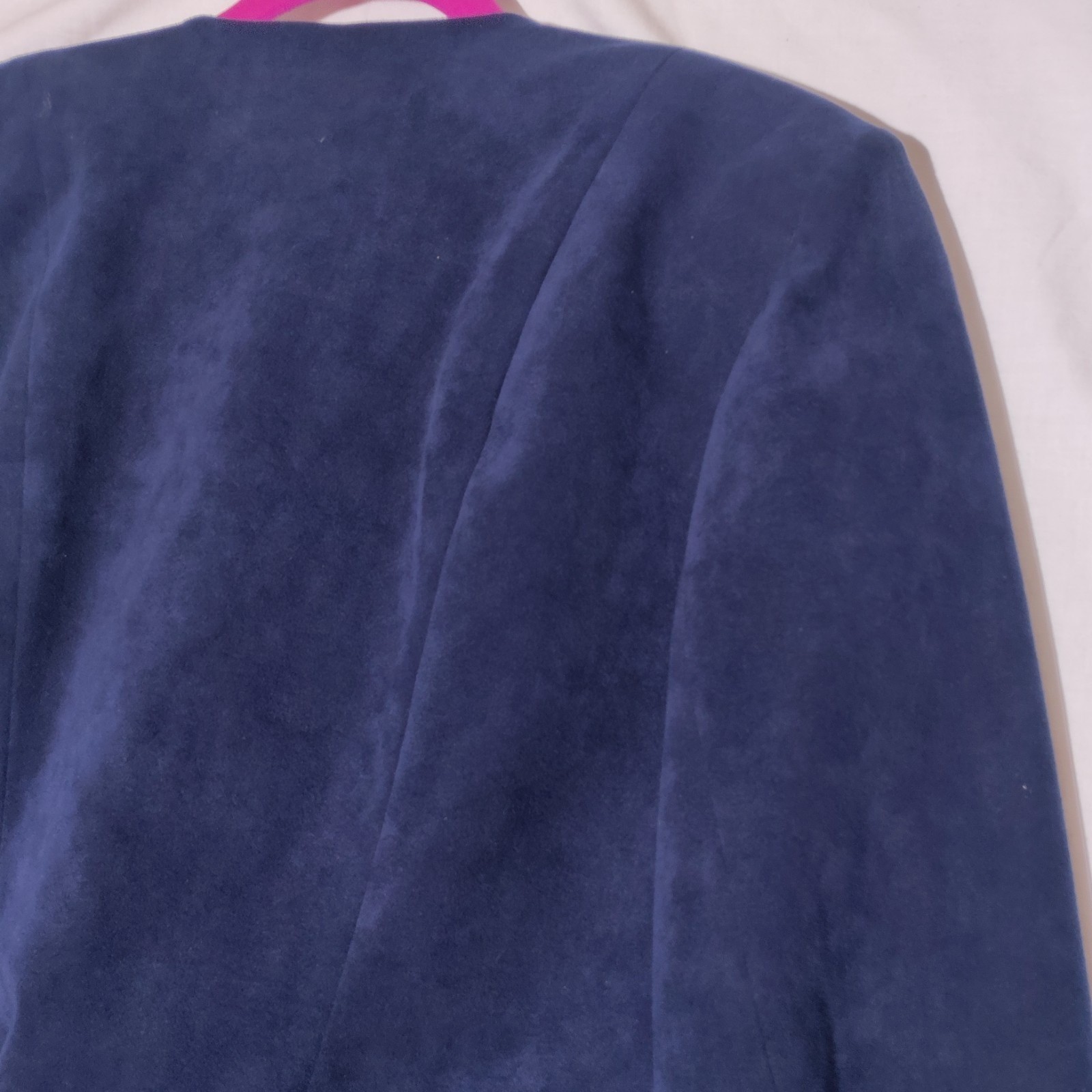 Lilli Ann Purple Red Cream Colorblock faux ultrasuede lined JACKET