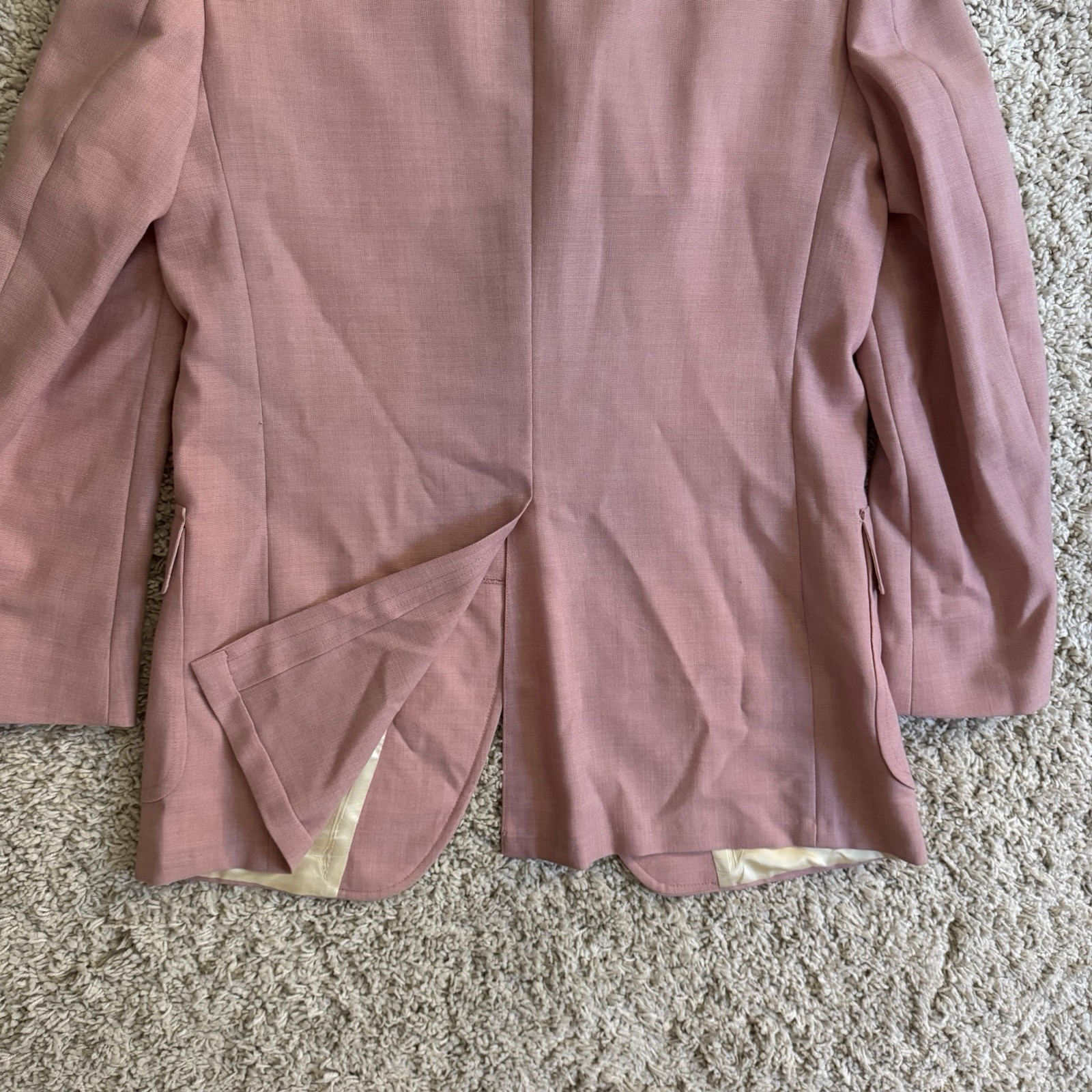Vintage 60s 70s Mauve Pink Hopsack Summer Blazer 42R Palm Beach Jacket Sportcoat