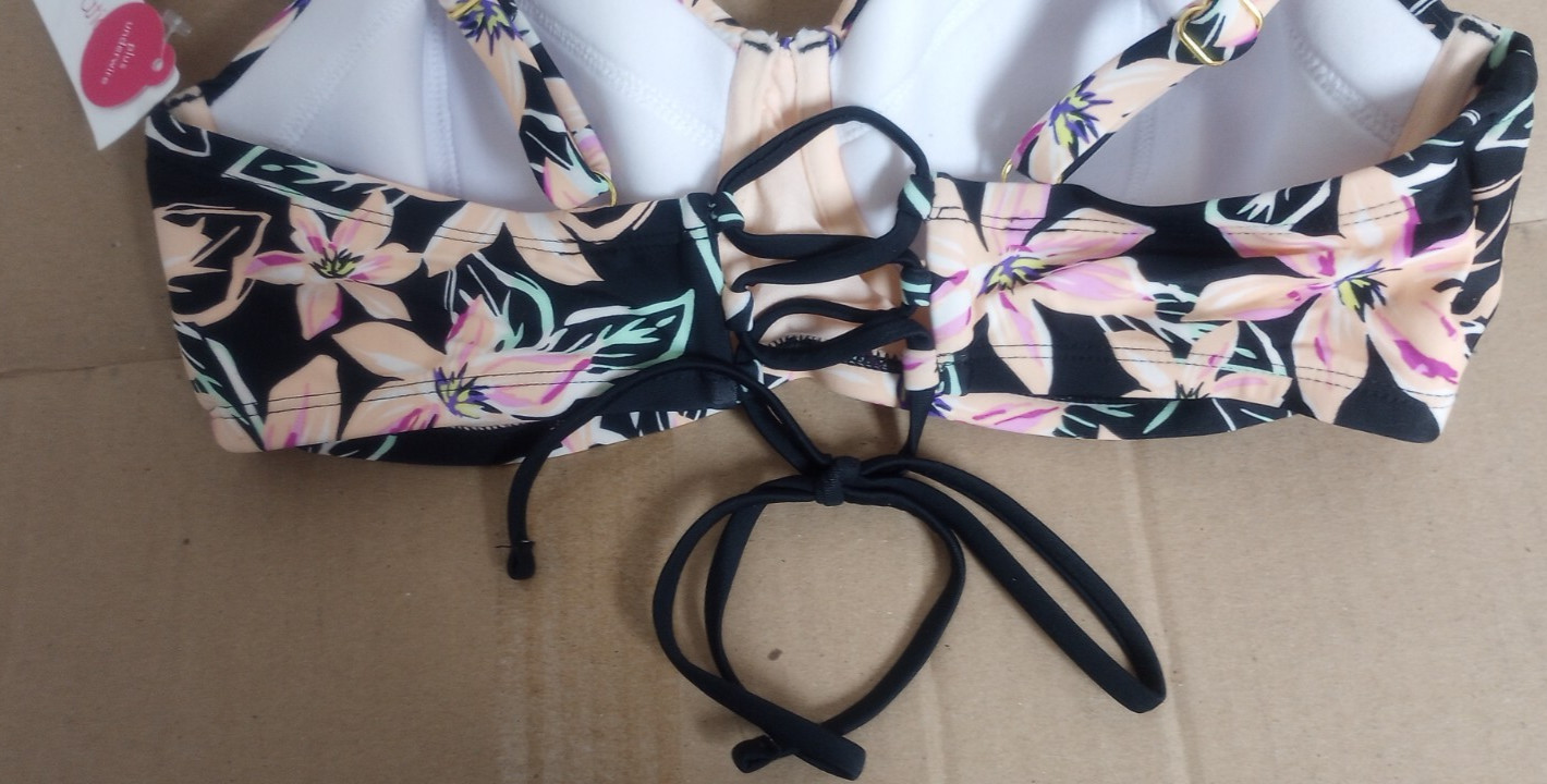 Xhilaration Bikini Top Underwire Strappy Floral Tropical Plus Size
