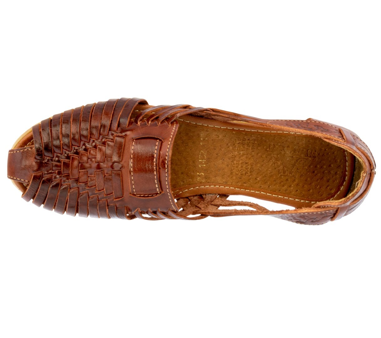 Womens Cognac Authentic Mexican Huaraches Leather Sandals Boho Closed Toe #110