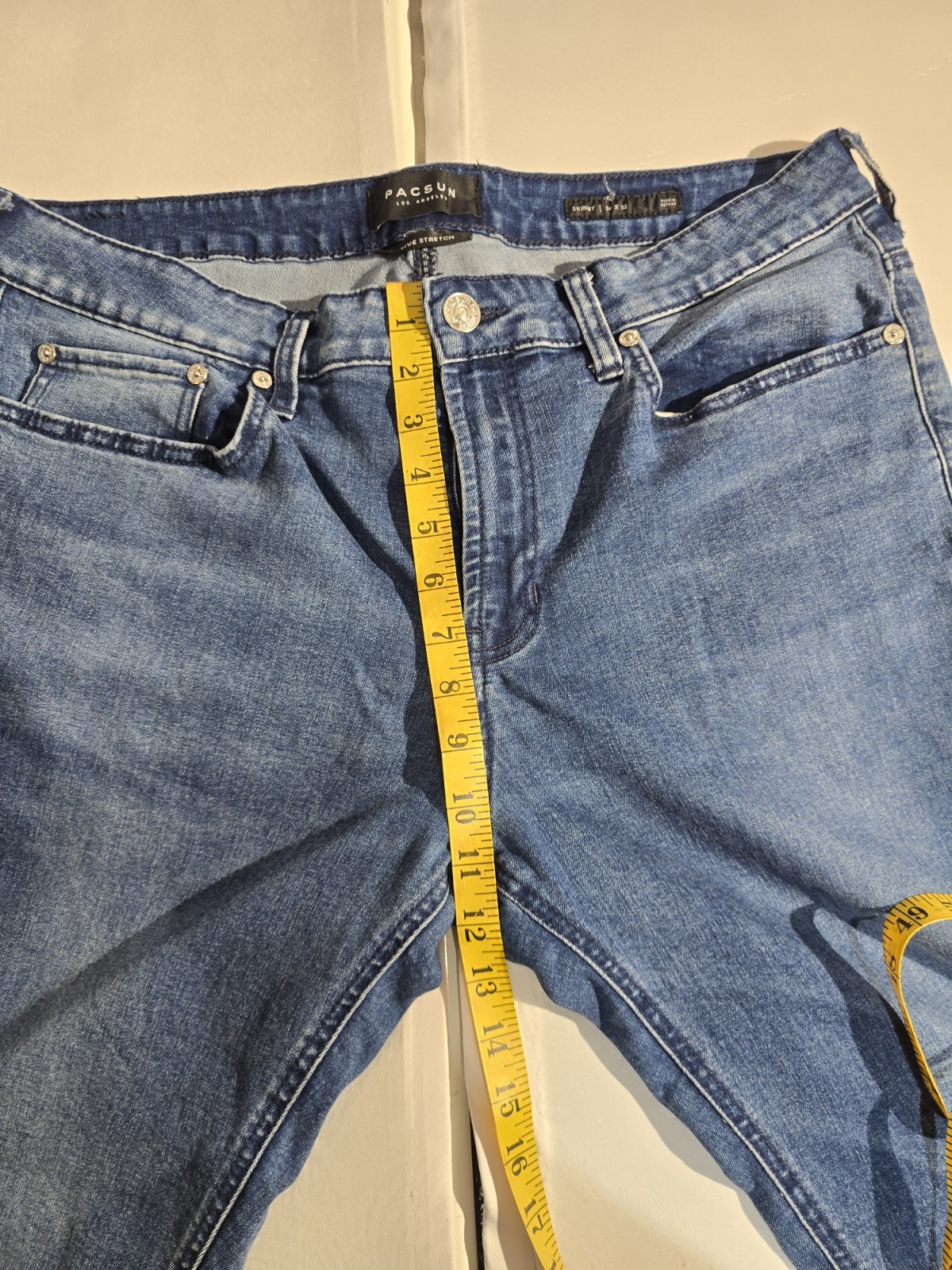 PacSun Active Stretch Skinny Jeans Men’s Blue Denim Mid Rise Zip Fly