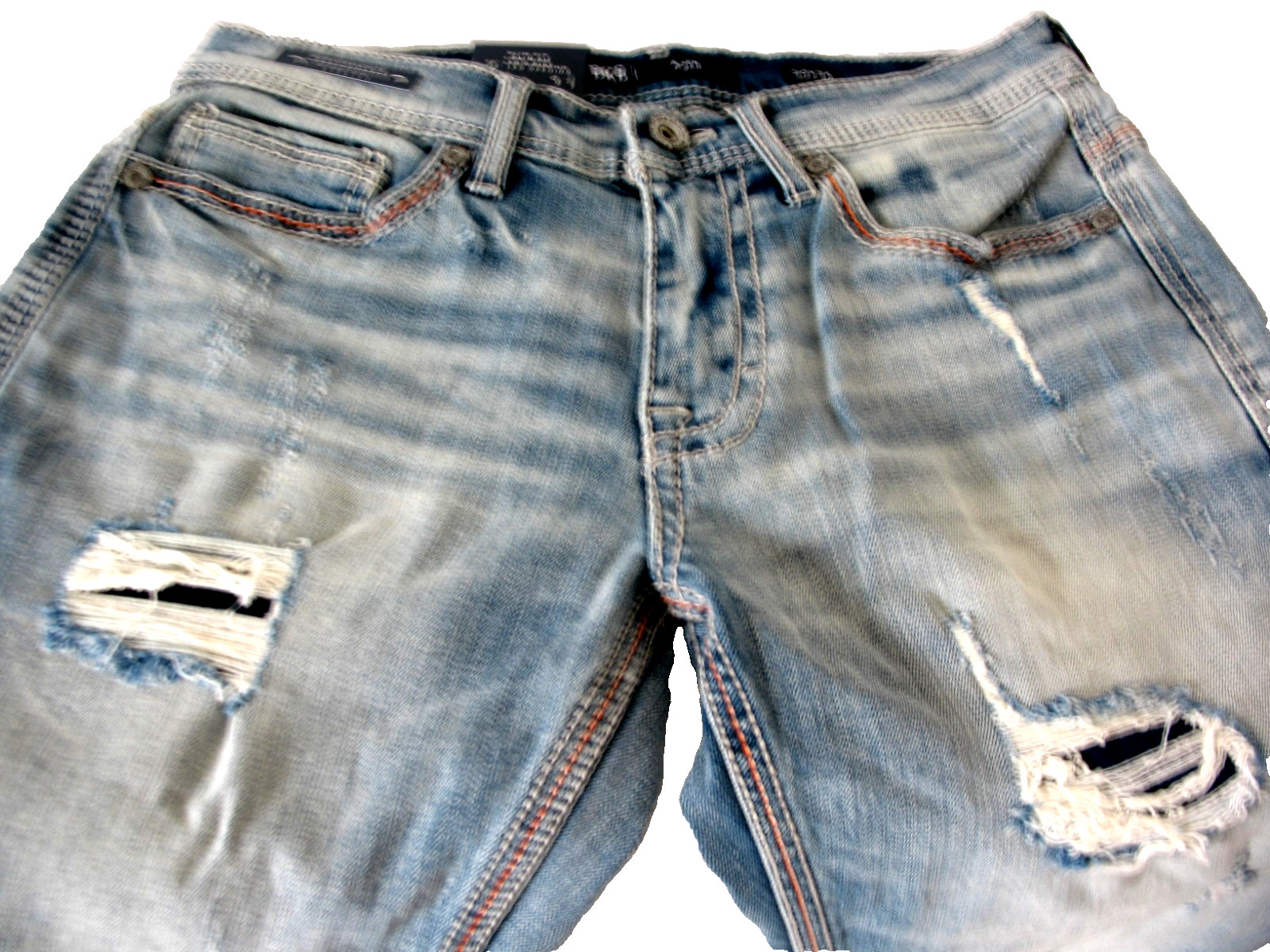 BKE Buckle Aiden, Bootcut Jeans LightWash Distressed Stretch Denim Men 30×34 NEW