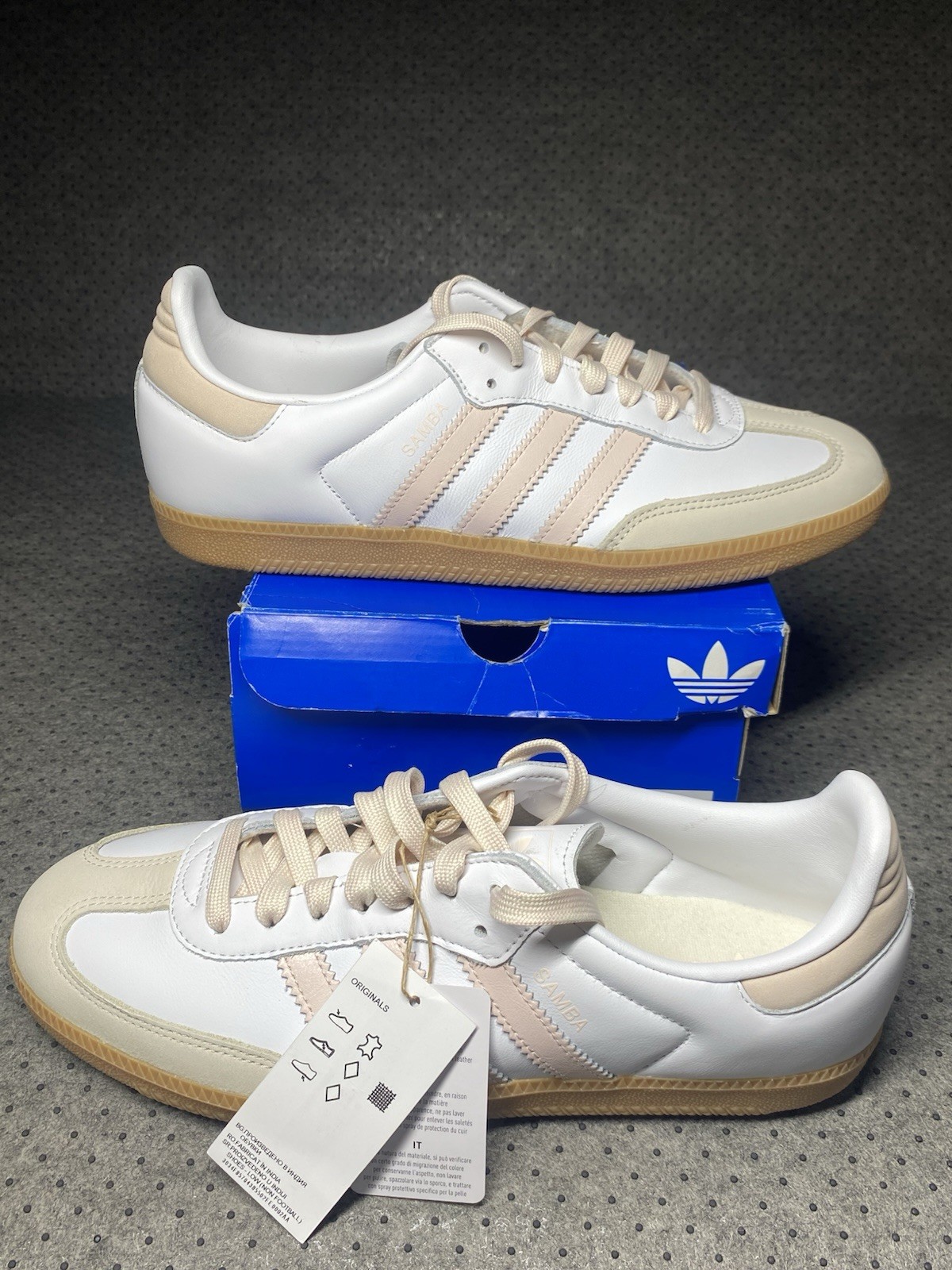 Adidas SAMBA OG W JS1351 Sneakers Women’s Size 10 1/2 White/ Pink Stripes NWT