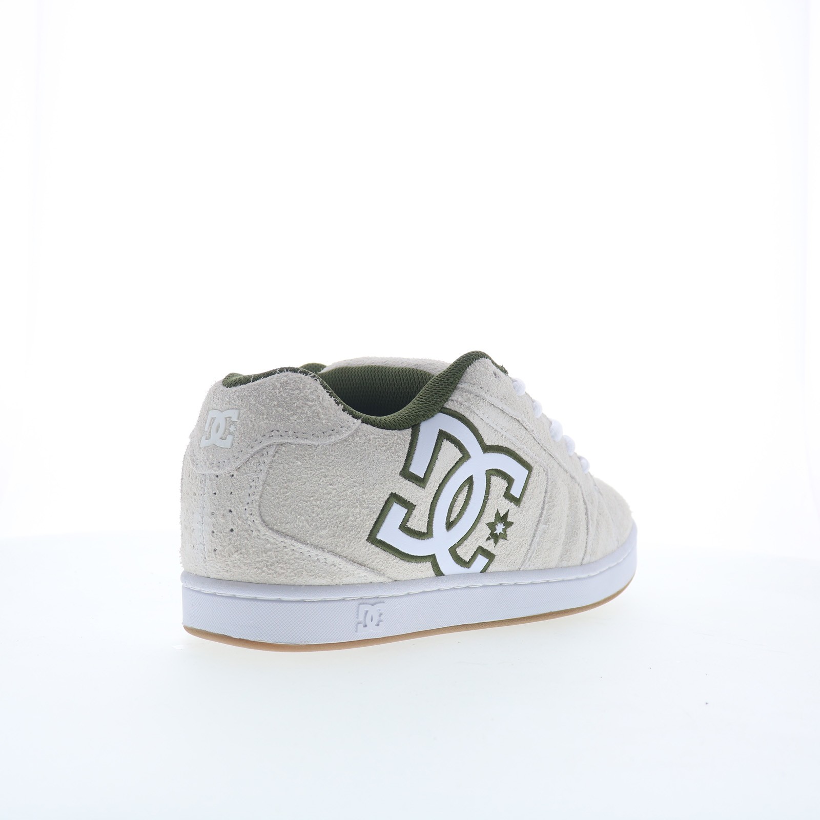 DC Net SE DC03260101-OWHGRN Mens White Suede Skate Inspired Sneakers Shoes