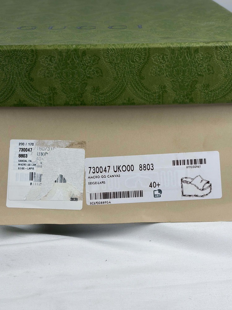 Gucci Jumbo Angelina GG Canvas 4” Platform Sandals US Size 10.5 SPB JA-369500