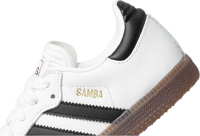 adidas Samba Indoor Sneaker, White/Black/Gum, 12.5 US Unisex Little Kid – NEW