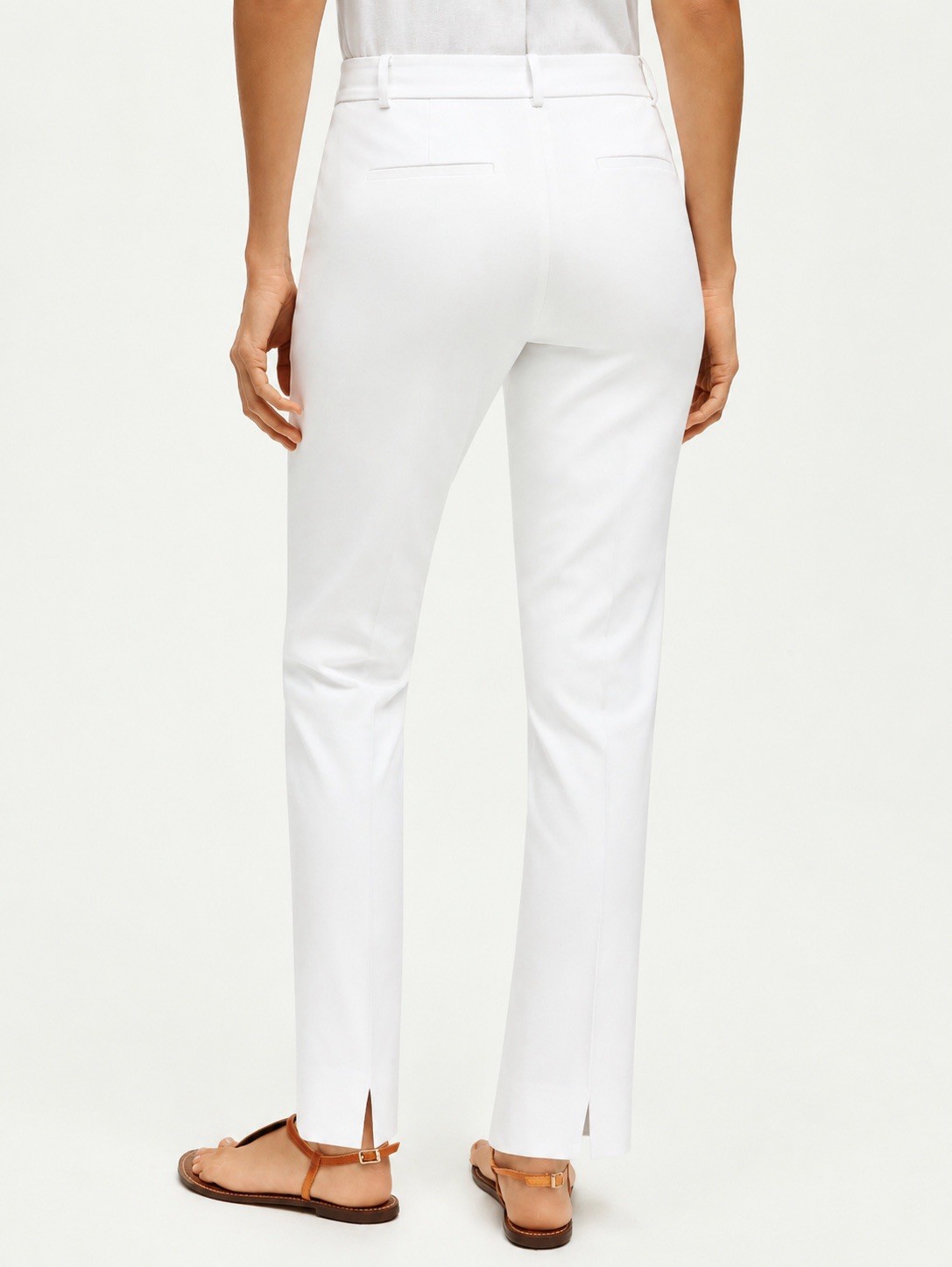 Brooks Brothers Stretch Cotton Pinpoint Oxford Cropped Pants White Size 10