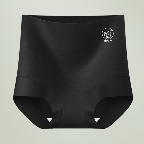 Women High waist Briefs Modal Tummy control Seamless Solid Underwear 76419
