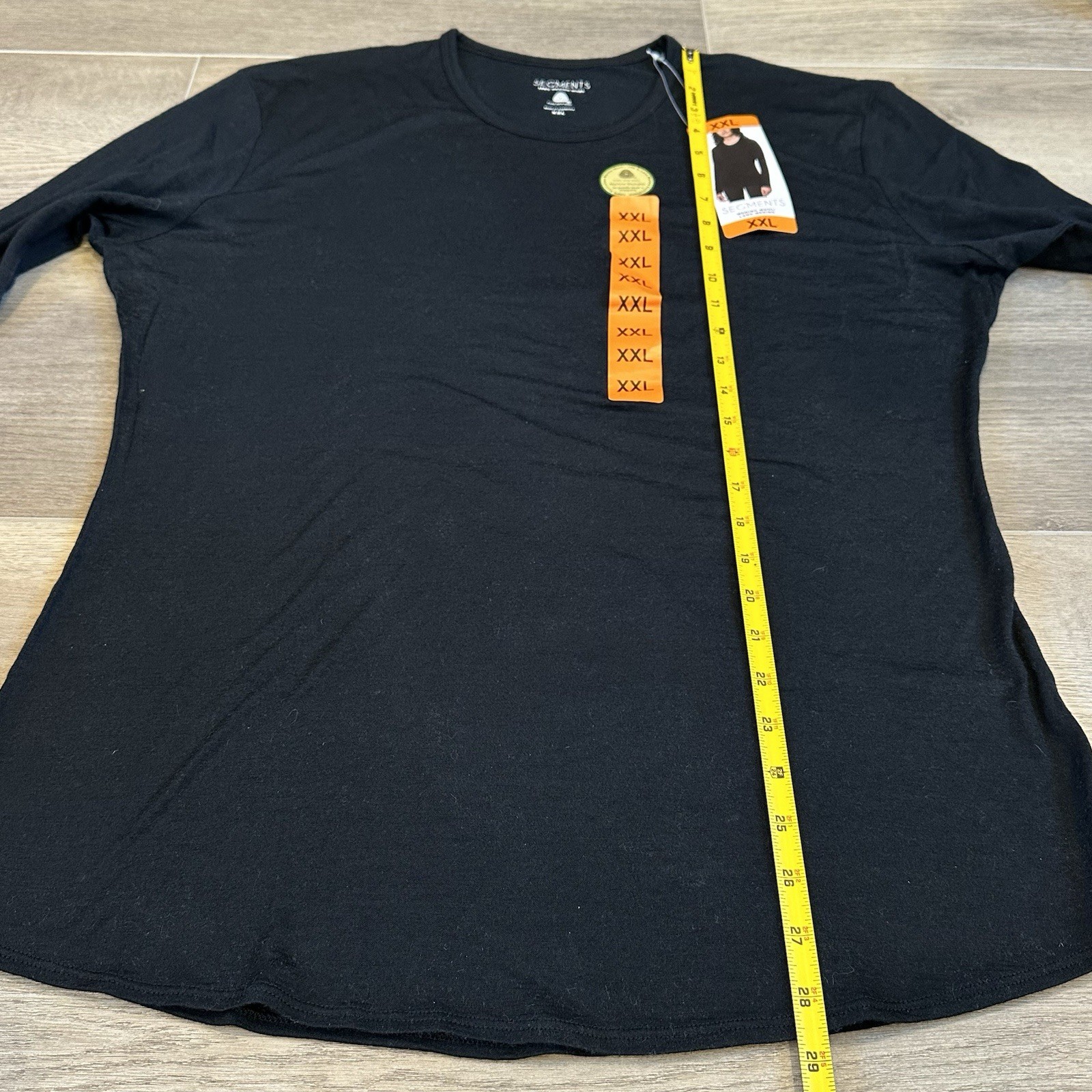 NWT Segments Seg’ments 100% Merino Wool Black Long Sleeve Shirt Women’s Size XXL
