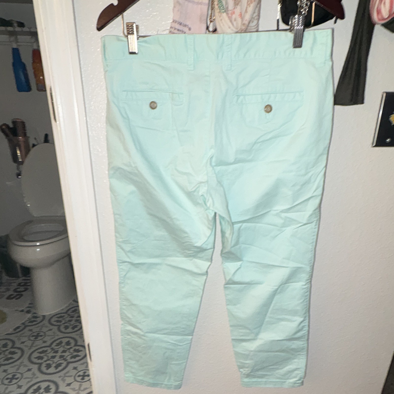 GAP Women’s Light Blue Cotton Twill Girlfriend Khaki Pants Tapered 8R