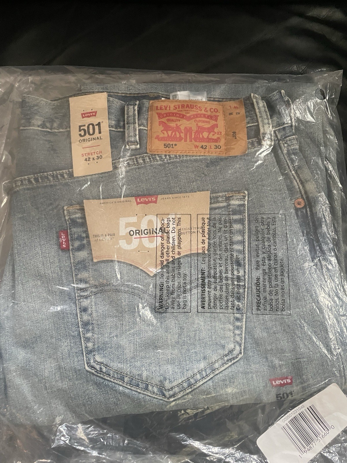 Levi’s 501 Original Fit Men’s Jeans Advanced Stretch Denim Medium Wash