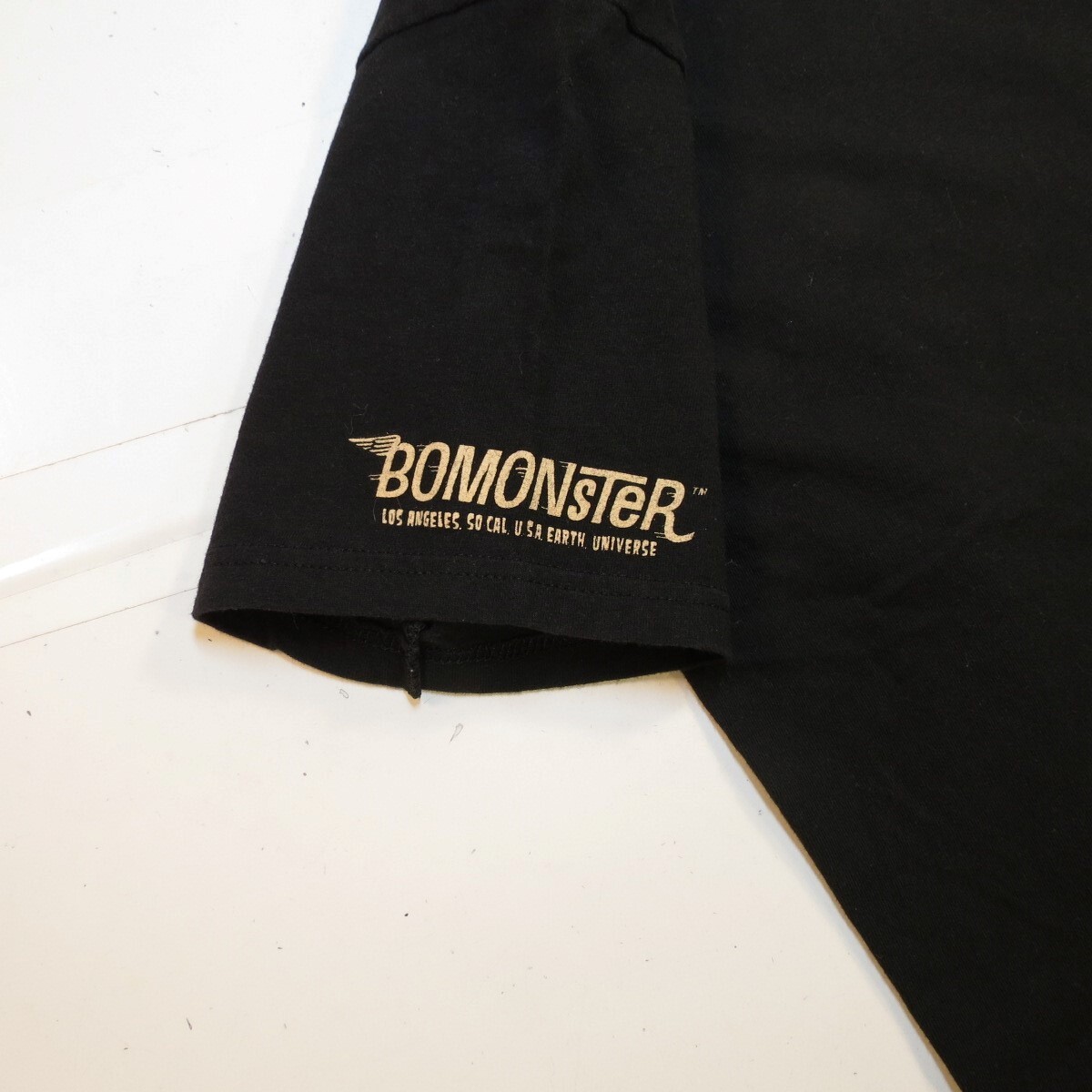 BOMONSTER MOTORCYCLE BIKER TATTOO ART TEE T SHIRT Mens S Black Welding
