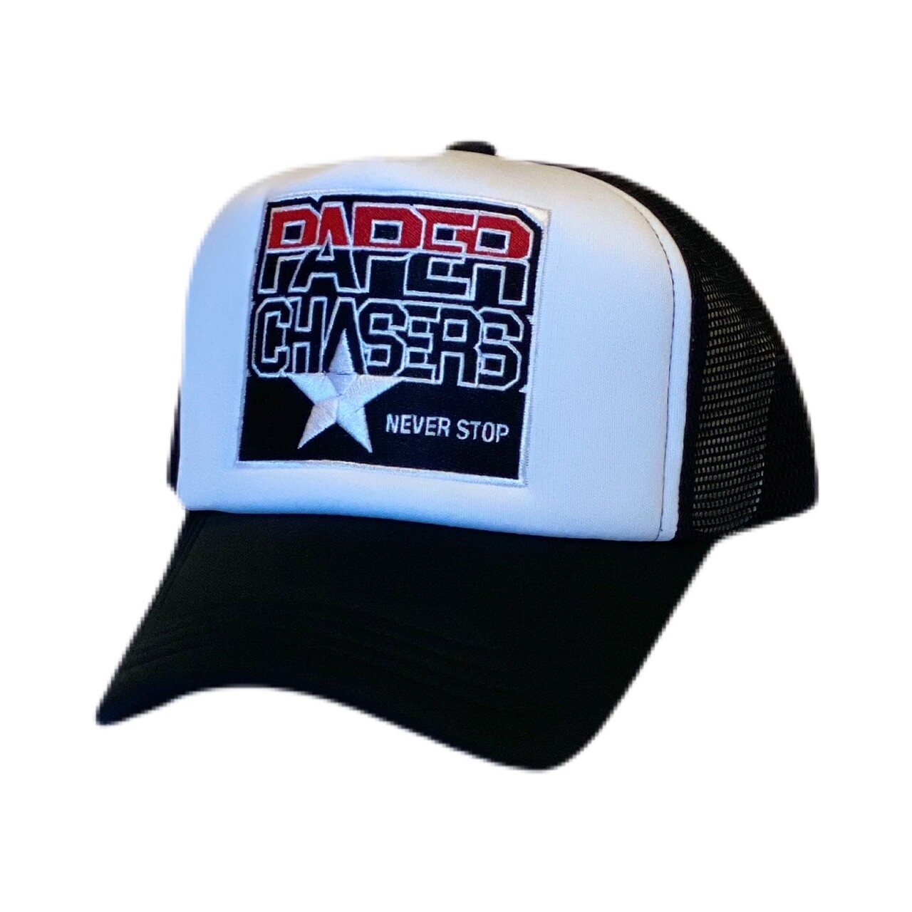 Trucker Mesh Hat to Match Air Jordan 12 Retro “Playoffs”, Black, Paper Chasers