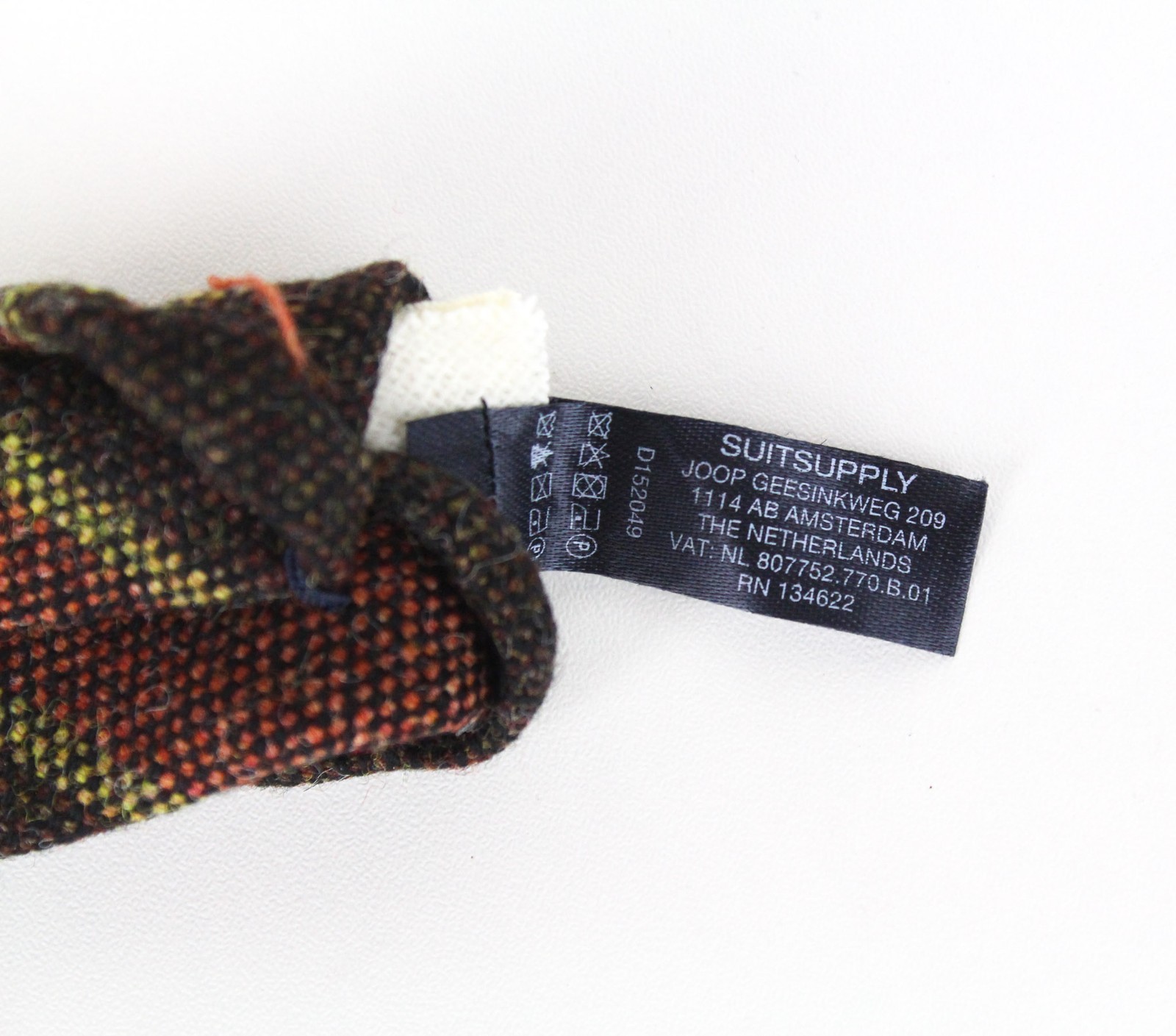 Suitsupply Men Tie 150 x 8 cm Brown Wool Striped Pattern Regular