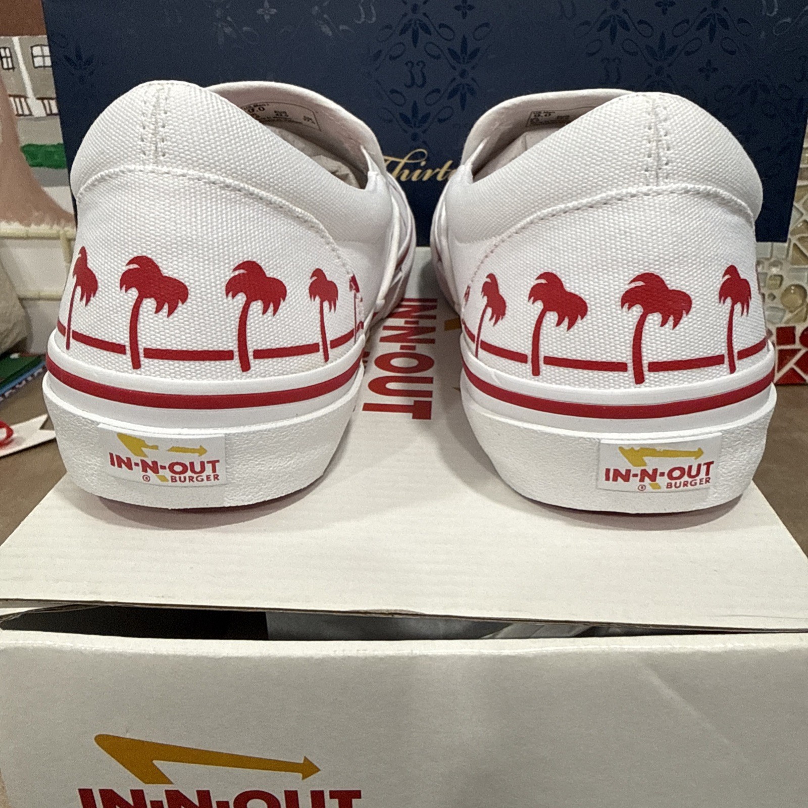 In-N-Out Burger White Drink Cup Slip-On Shoes NEW Sizes Mens 9