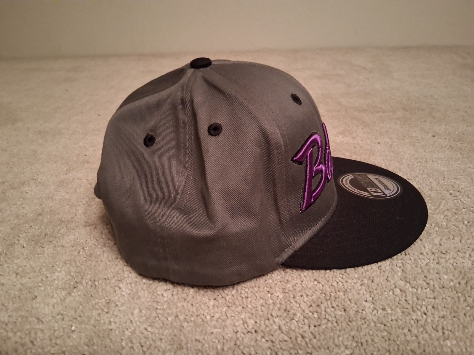 KBETHOS Premium Headwear Snapback Mens Hat “Baltimore” Gray Black Cotton