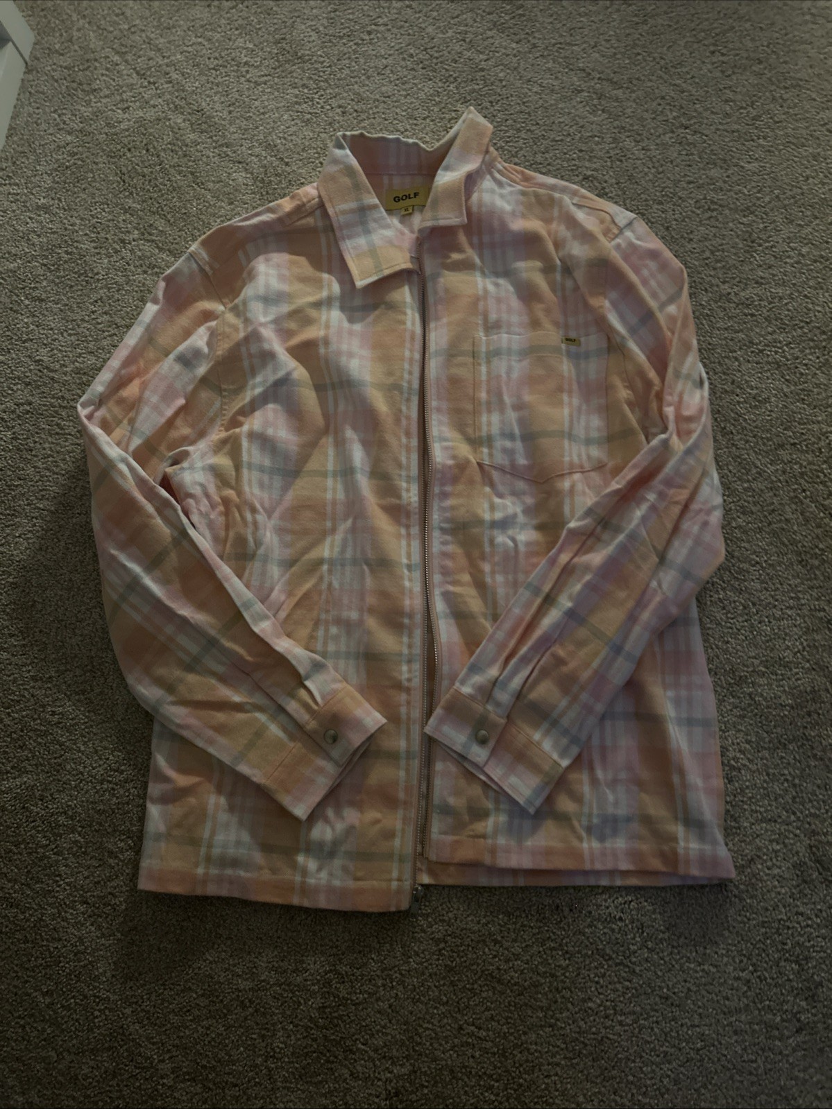 Golf Wang Flannel Zip Shirt – Kumquat – Size XL