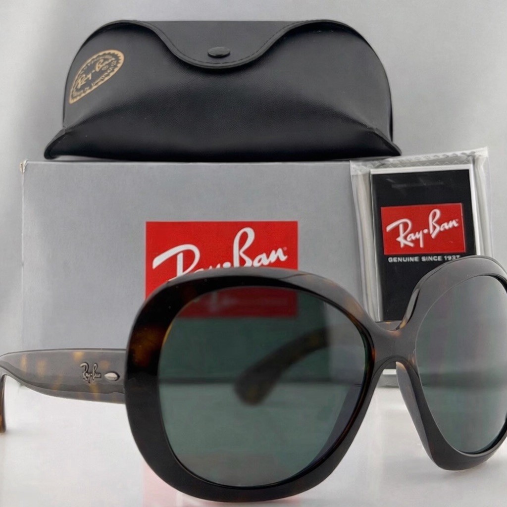 New Ray-Ban Jackie Ohh II Tortoise/ Green G15 60mm Sunglasses RB4098