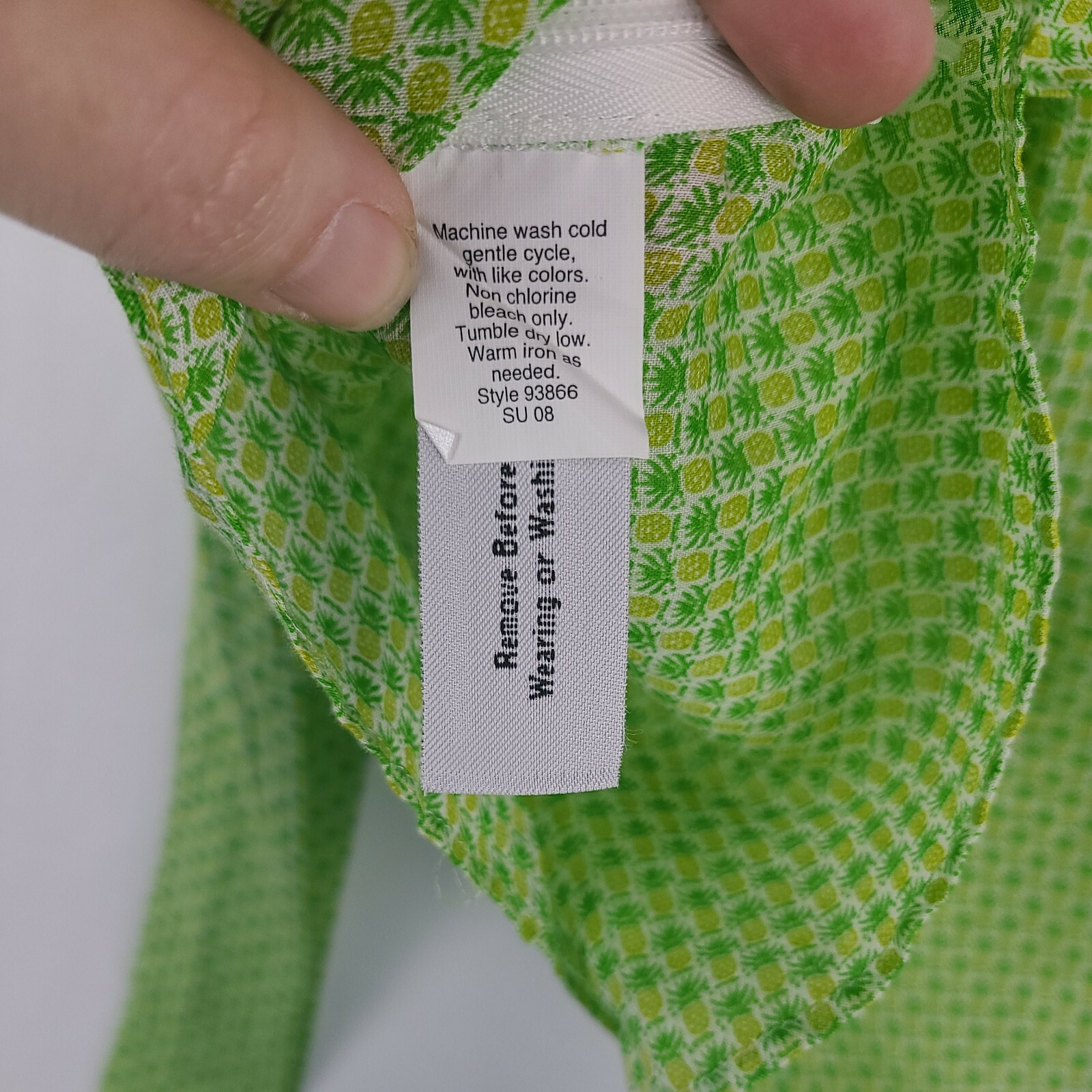 J CREW Ladies Sleeveless Blouse Size 0 Green Pineapple Empire Deep U Neck NWT!
