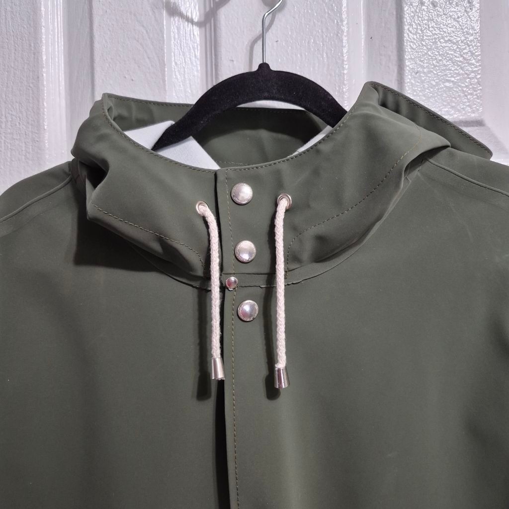 Stutterheim Stockholm Suede Green Raincoat M