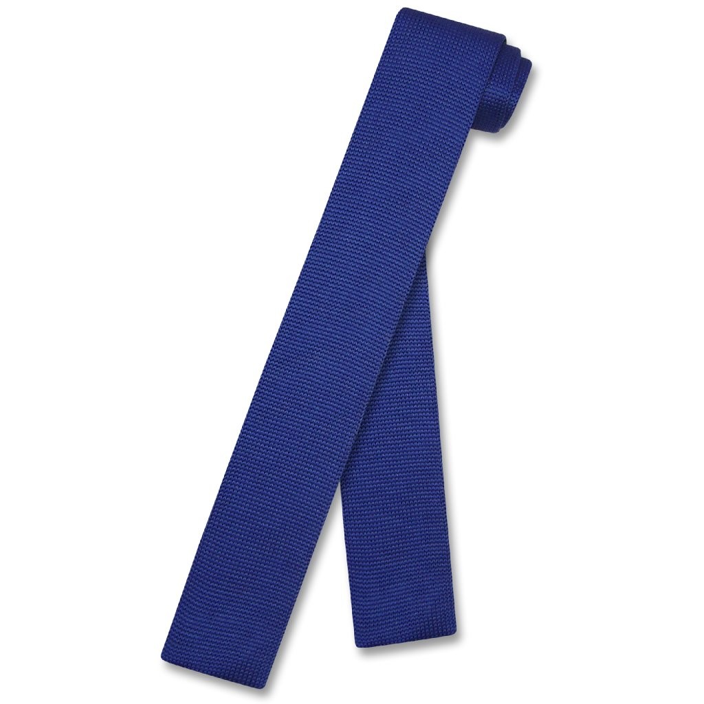 Biagio KNITTED Neck Tie Solid ROYAL BLUE Color Mens Knit NeckTie