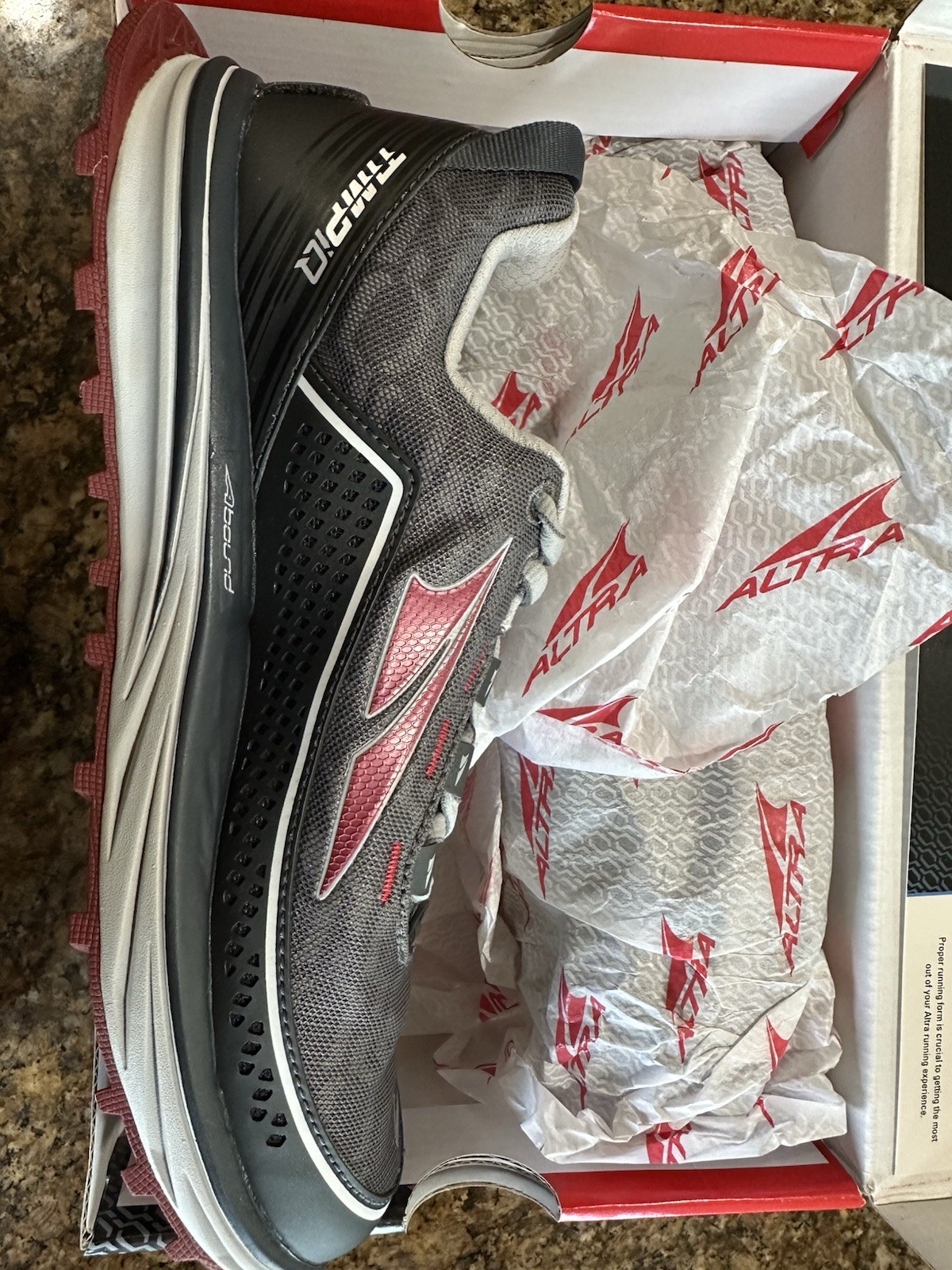 Altra Timp IQ Mens Size 8 Gray Red Zero Drop Foot Shape Atheltic Trail Shoes New