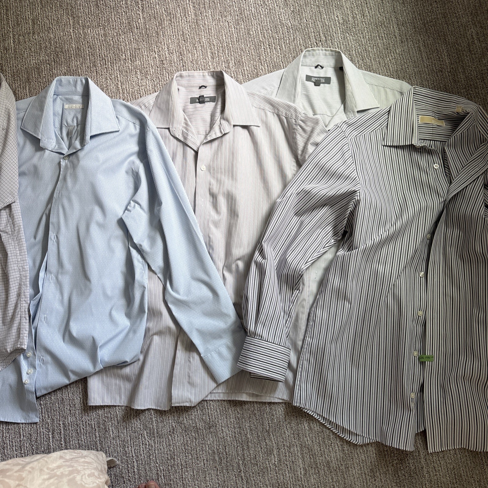 Lot Of 6 Mixed Brands Multicolor Cotton Dress Mens Shirt 15 1/2 and 16.