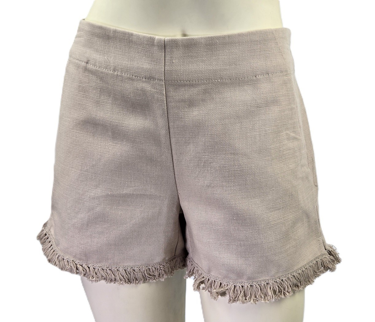 NWT Ann Taylor LOFT Tan/Khaki Linen blend fringe “The Riviera” women’s Shorts