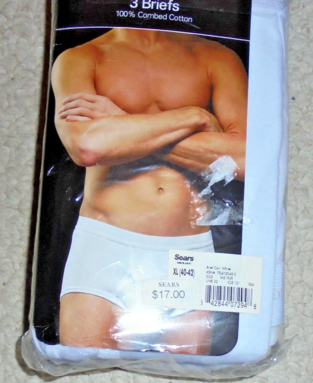 Vintage Covington odor control shrinkage control 3 briefs 100% combed cotton XL