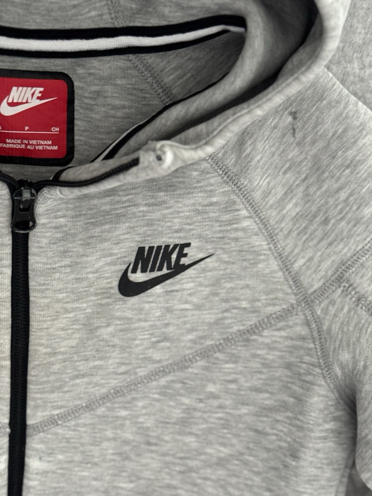 Nike Sportswear Tech Fleece Full-Zip Hoodie Jacket Gray Youth Kids Size Small