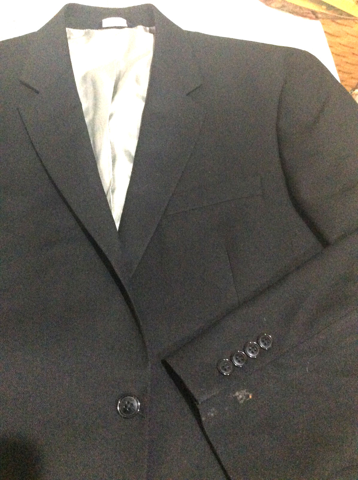 Croft &Barrow MEN’S SZ 44 R Suit Jacket Coat Blazer Black Smooth Feel Modern