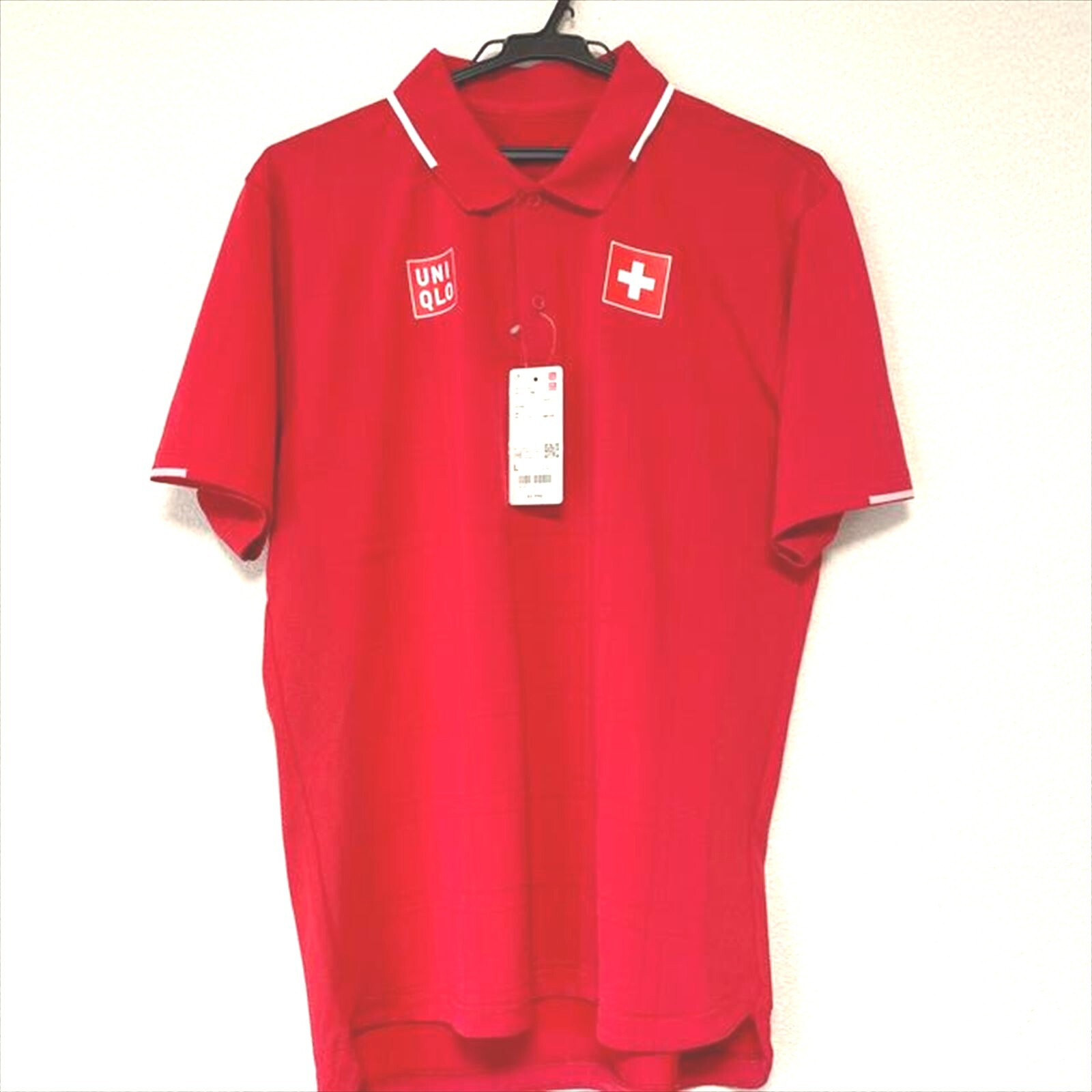 Roger Federer Model UNIQLO RF Dry EX Polo Shirt Red L Size Tokyo Olympics