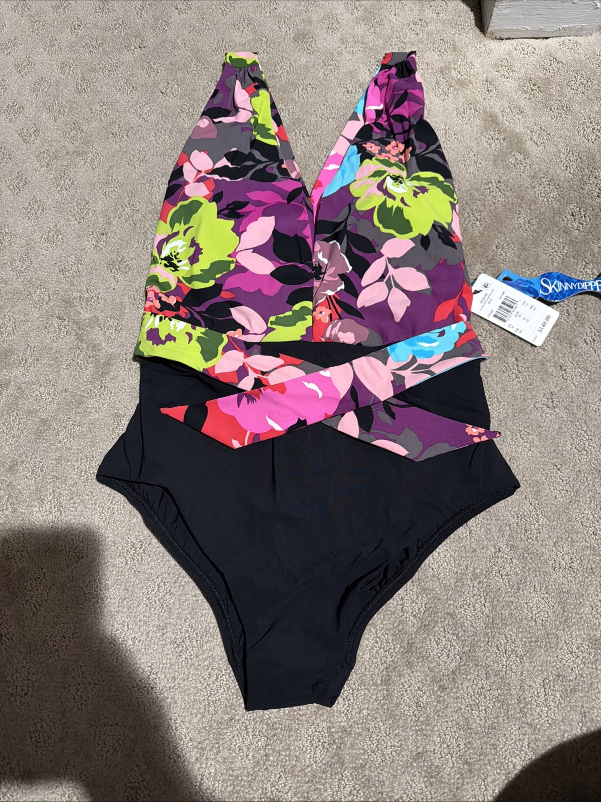 Skinny Dippers By Miraclesuit Flower Shop Godiva 1-pc Swimsuit. Sz L. NWT!