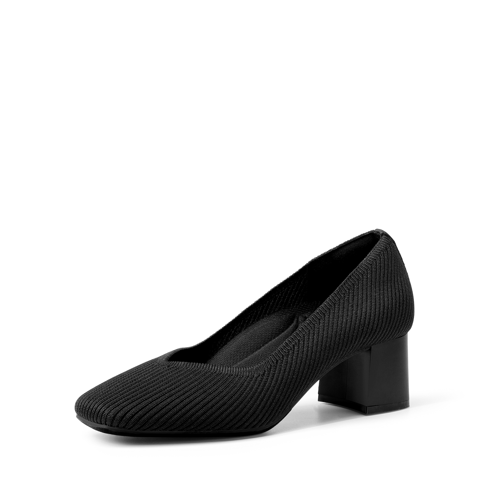 Women Pumps Knit Low Block Heels Office Work Business Formal Casual Dress Pumps