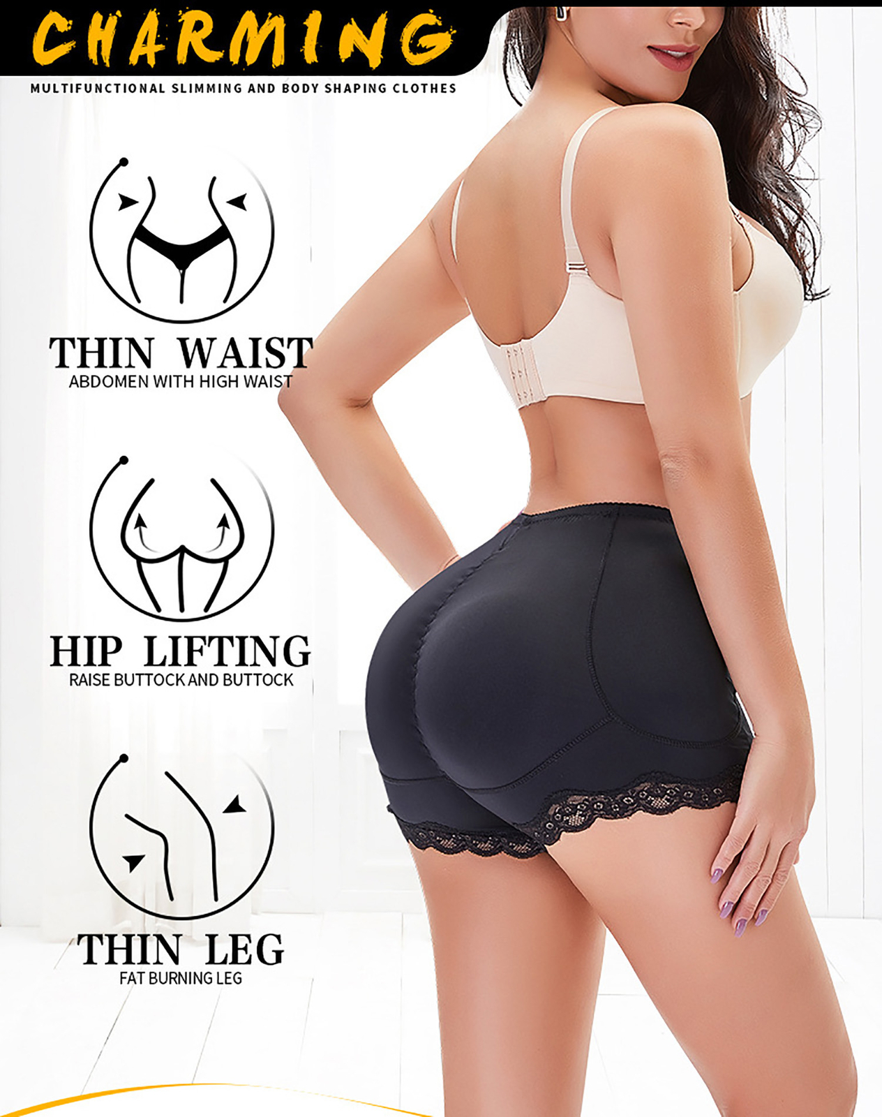 Women’s Butt Lifter Panties Padded Underwear Hip Enhancer Booty Shaper Fake Ass