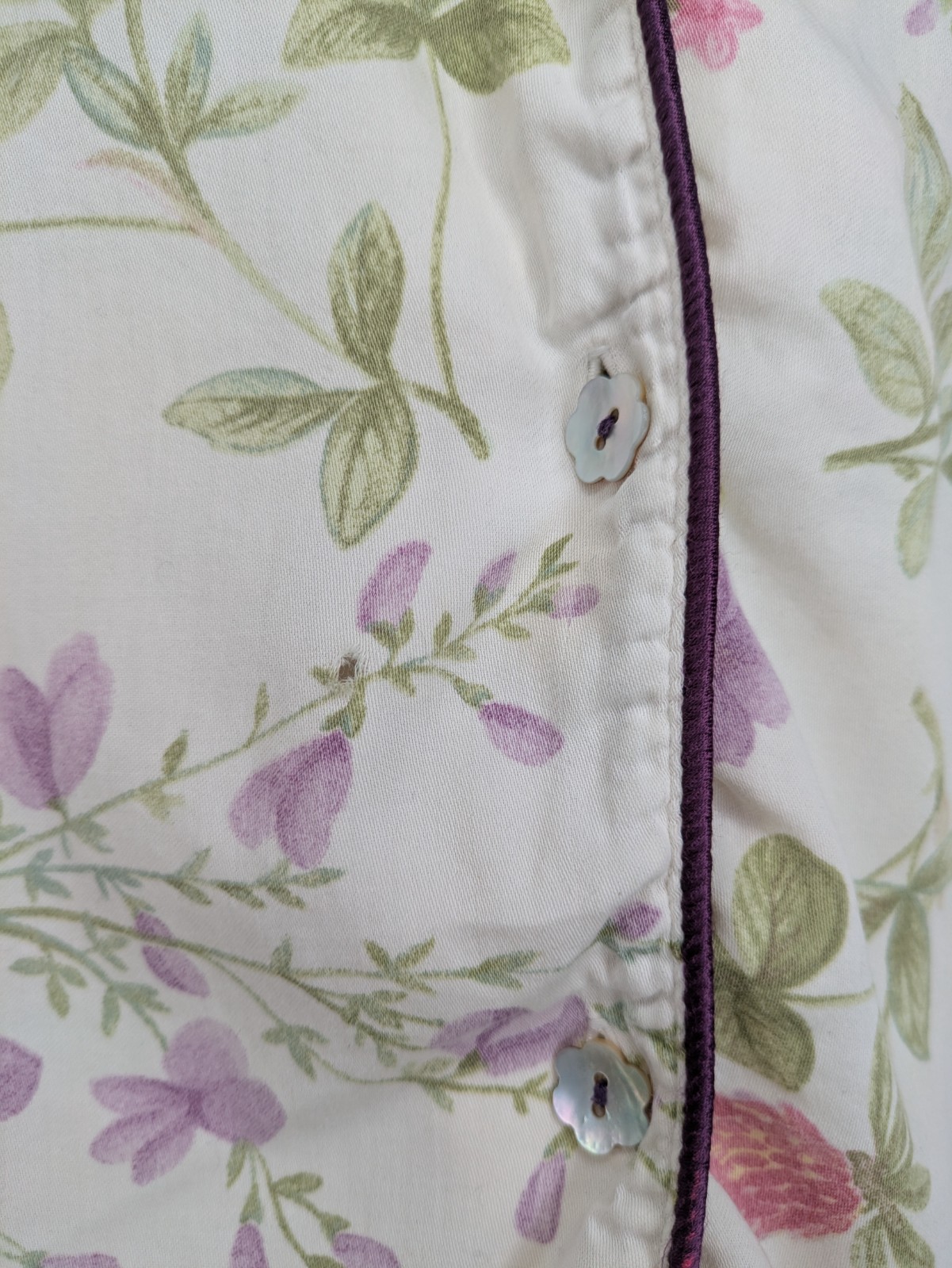 Crabtree Evelyn Pajamas Set Cotton Floral Turkiye Cream Vintage Pocket S Women’s