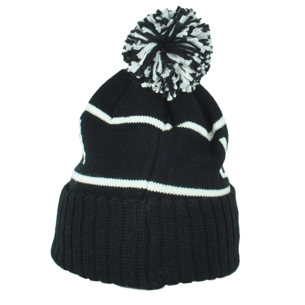 Top Level Lousiana State USA Adult Black Pom Pom Cuffed Knit Beanie Hat Winter