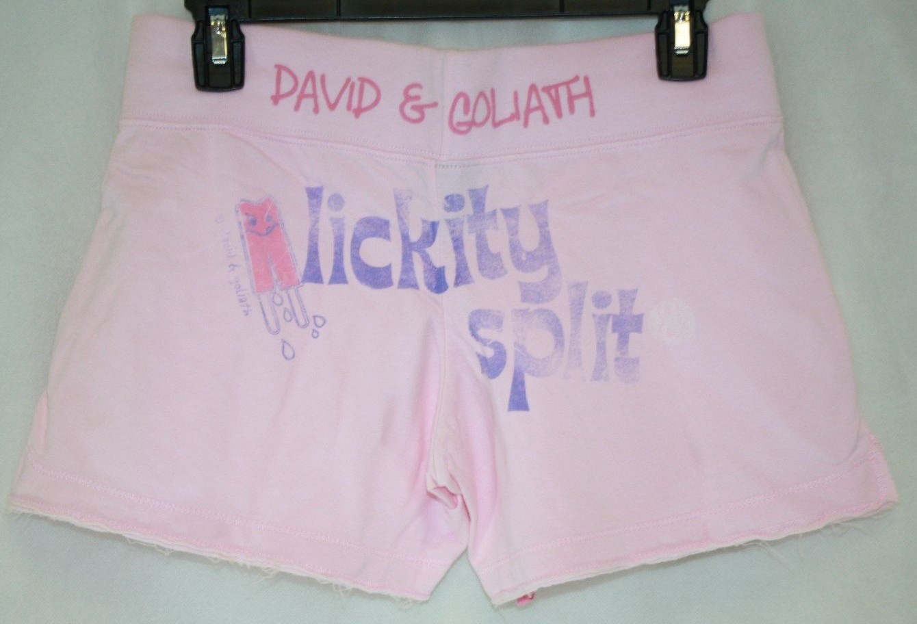 Womens Juniors David & Goliath Lickity Split Pink Cotton Lounge Sleep Shorts
