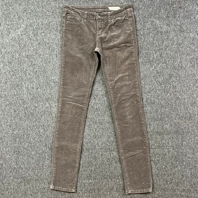 Chor Corduroy Pants Womens 3 Skinny Stretch 97% Cotton 3% Spandex Slim Gray