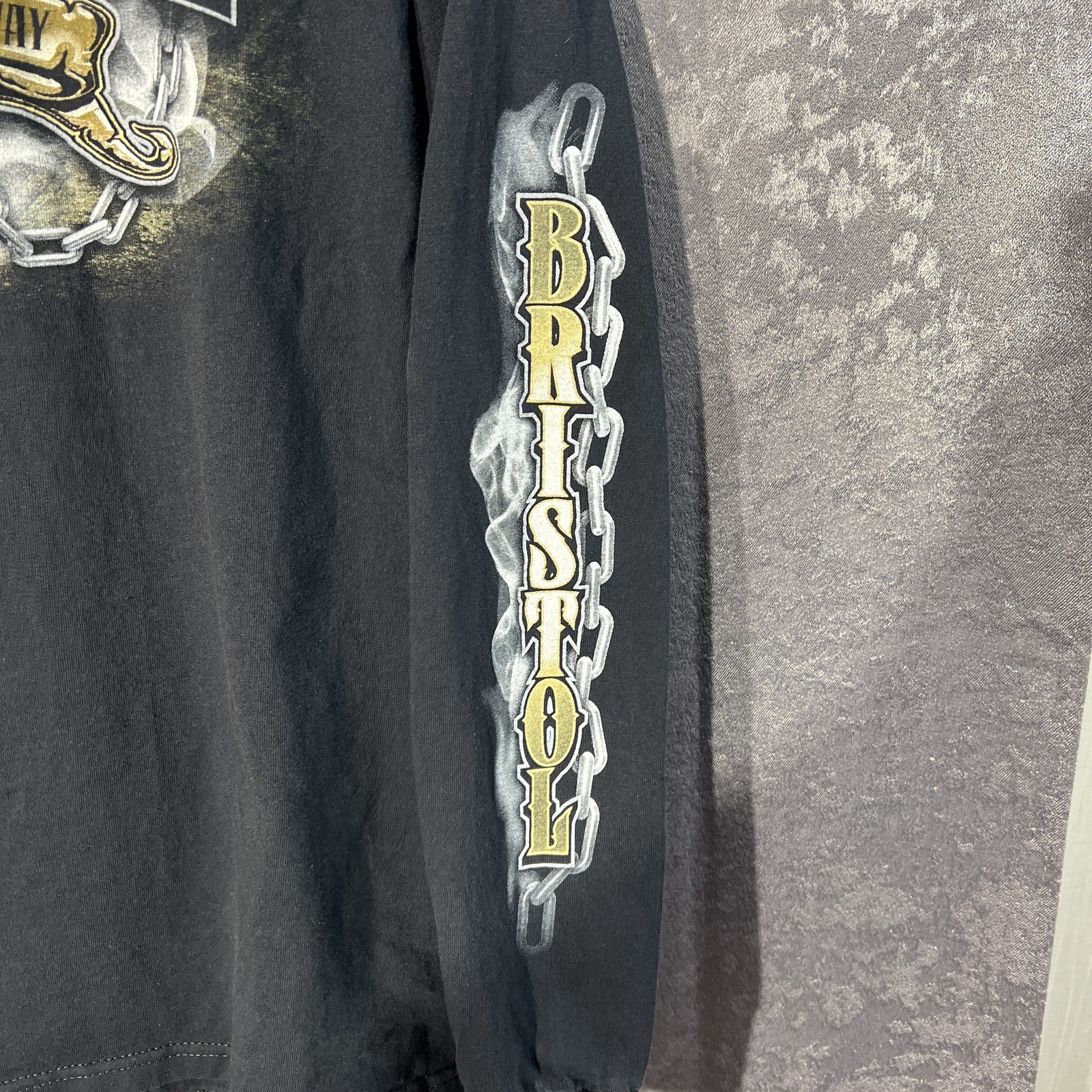 Anvil Bristol Motor Speedway Thunder Valley Long Sleeve T-Shirt Men’s L Black