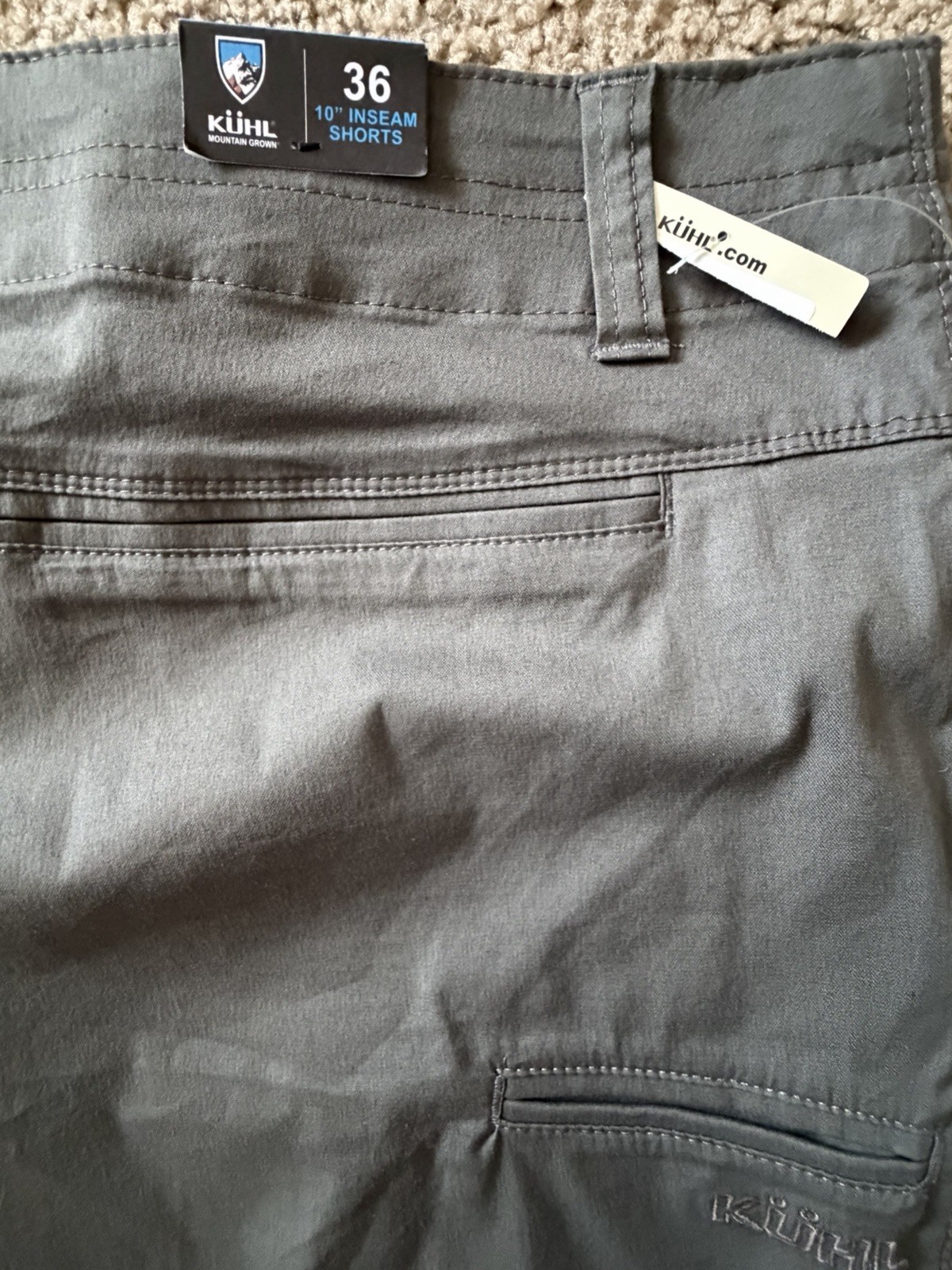 New Kuhl Resistor Lite Chino Shorts Size 36 10” Inseam Carbon 5205 NWT JBHS