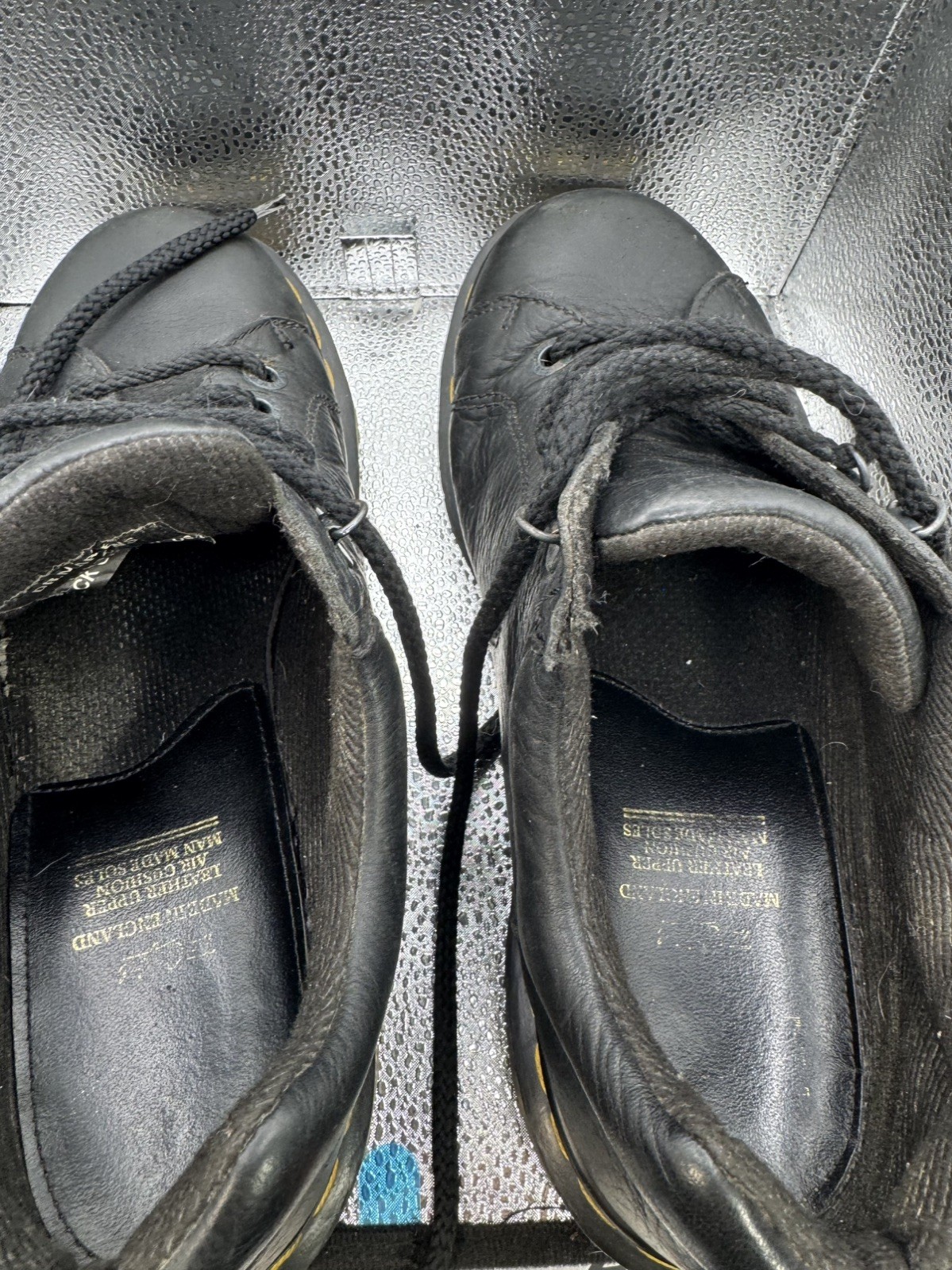 Vintage Dr. Martens Mens 8312 Black Leather Grizzly Chunky Oxford size UK 8/US 9