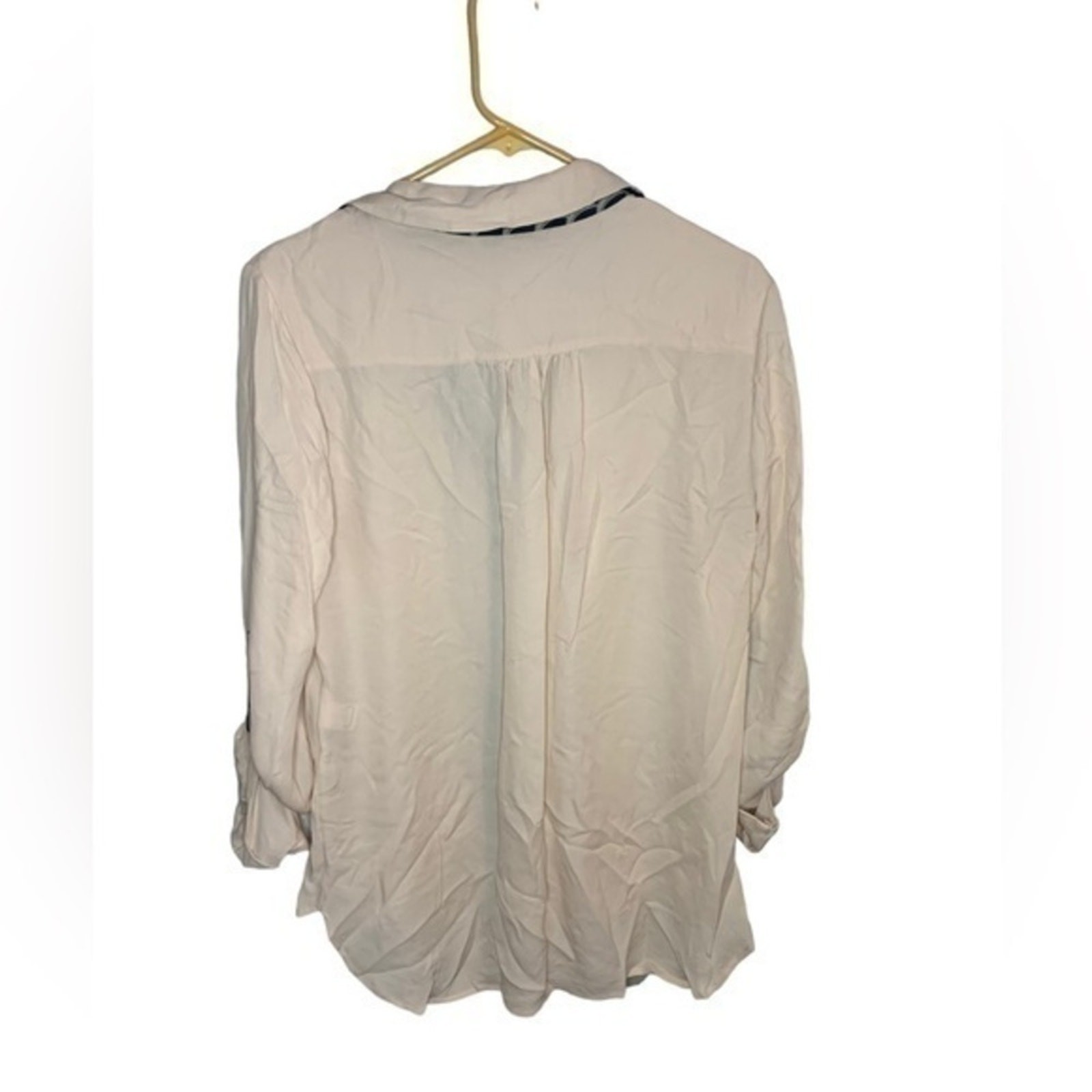 Diane Von Furstenburg 3/4 Sleeve Button Up Silk Blouse Size 8