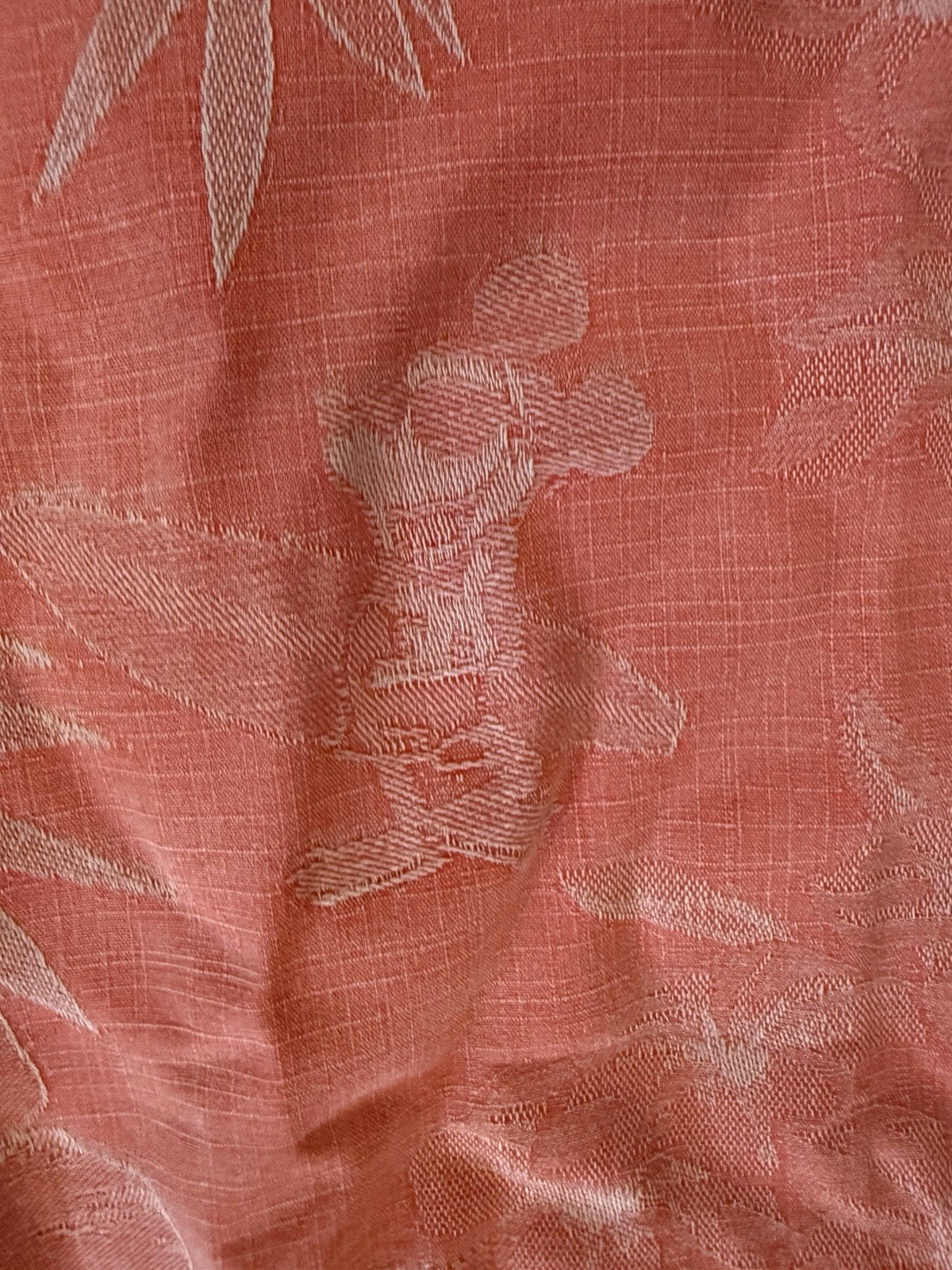 Tommy Bahama Disney Mickey Tonal Jacquard Silk Camp Shirt 3XL XXXL Dubarry Coral