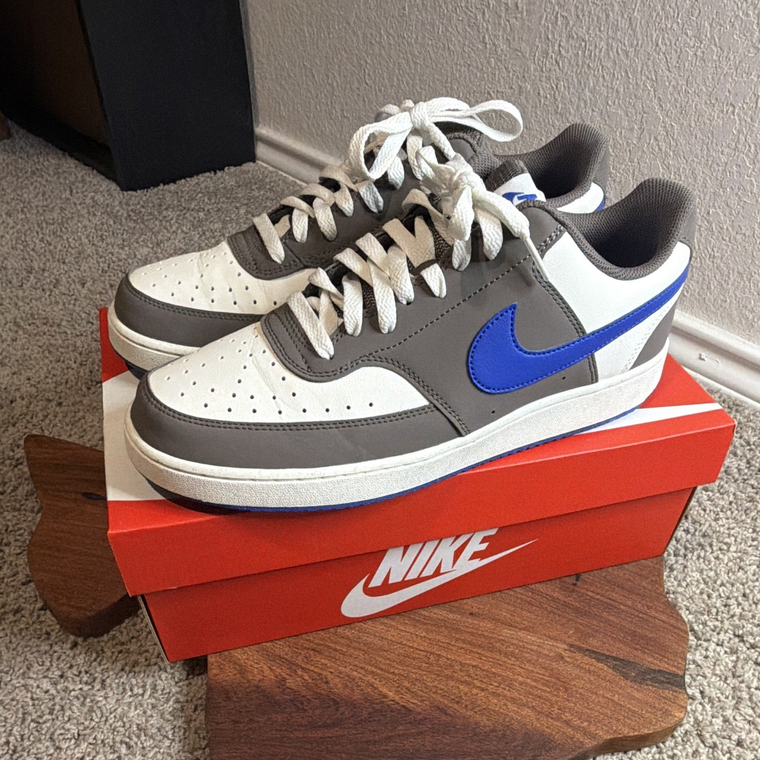 Nike Court Vision Low Colorblock Gray/White/Blue Low Top Sneaker IM0459-102
